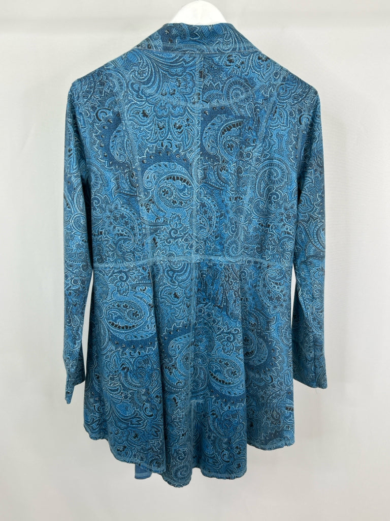 ETHYL Women Size M Blue Print Jacket