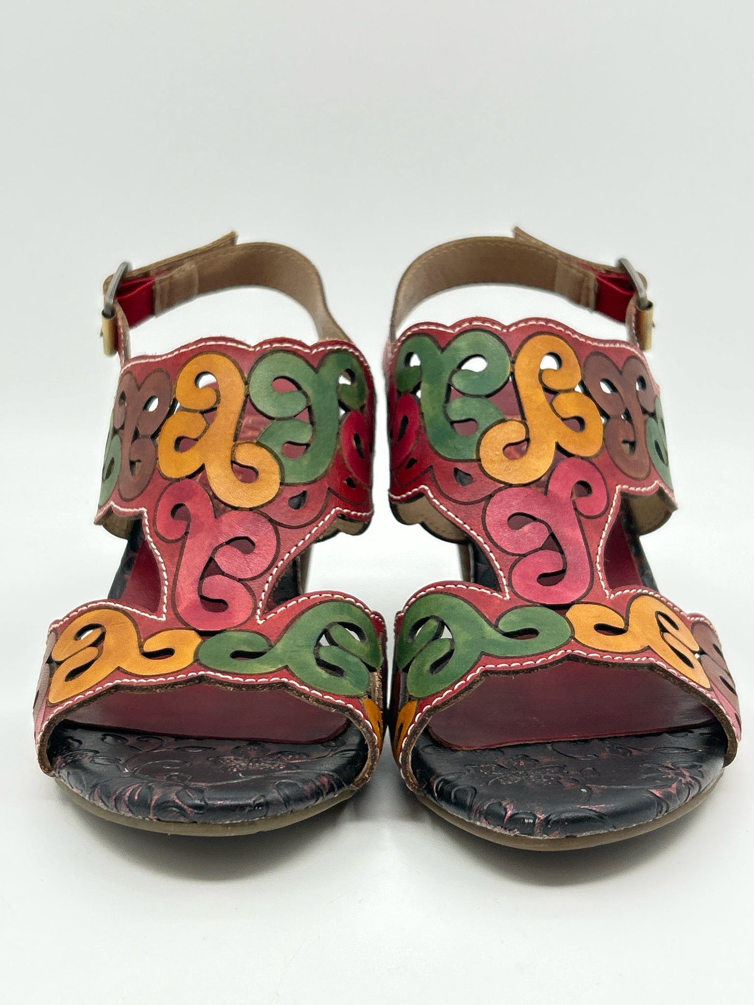 L'ARTISTE Size 5.5/6 Red and orange Women Sandal