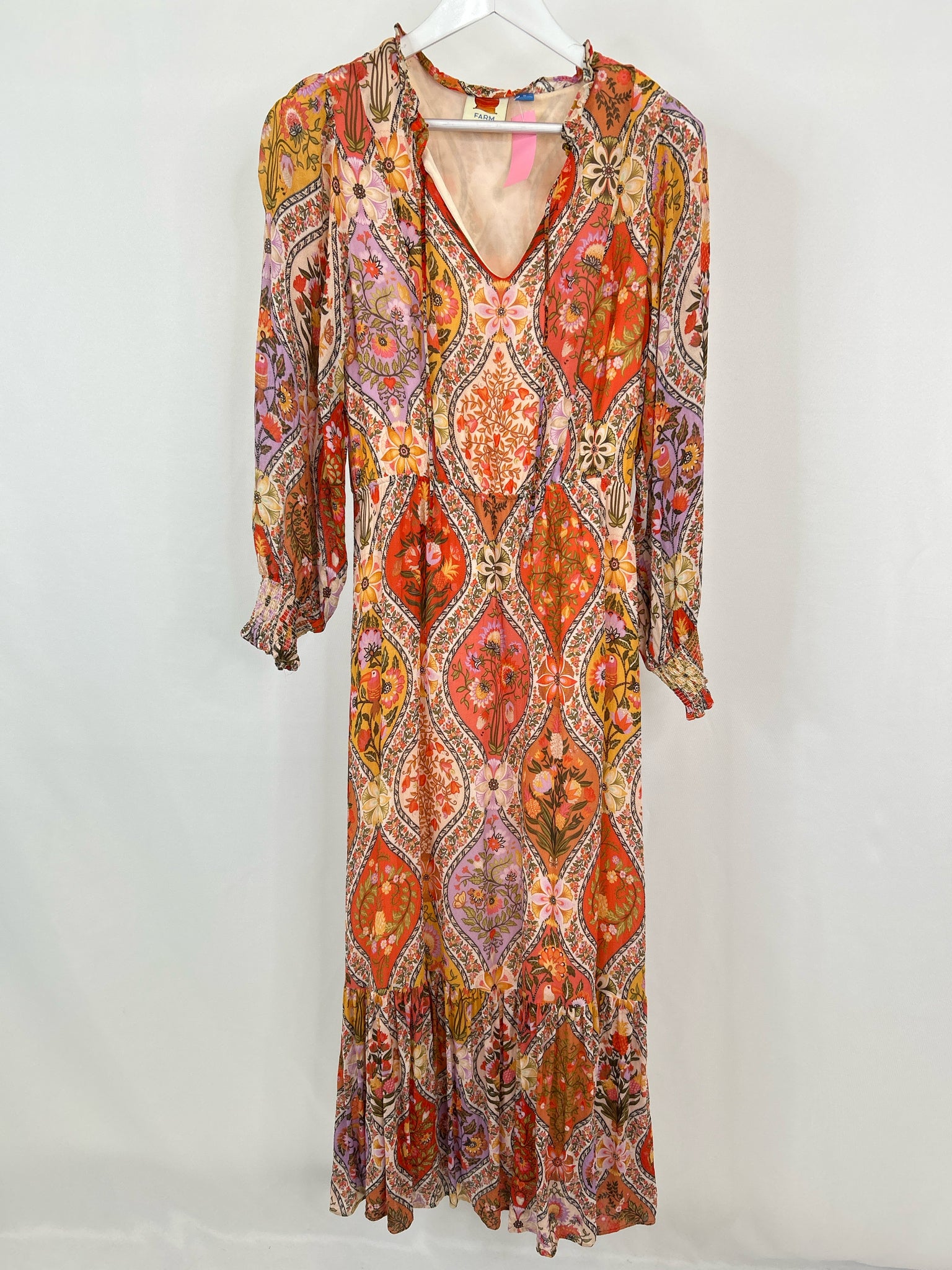 FARM RIO Size M ORANGE FLORAL Women Dress