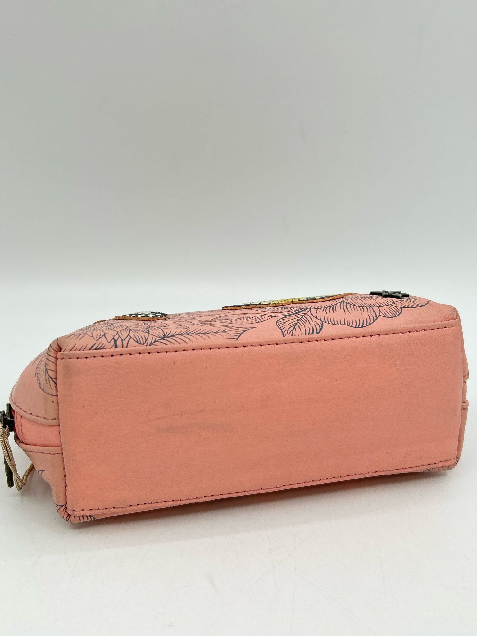 ANUSCHKA Pink Floral Cosmetic Case NWT