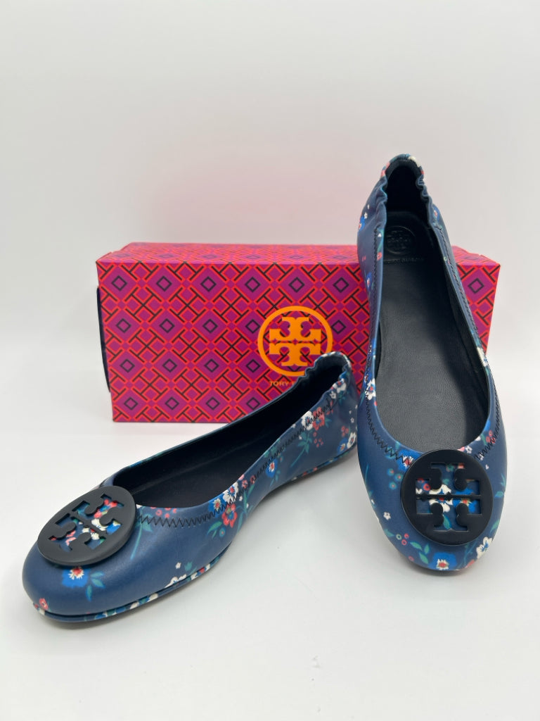 TORY BURCH Women Size 8.5 Blue floral Flats