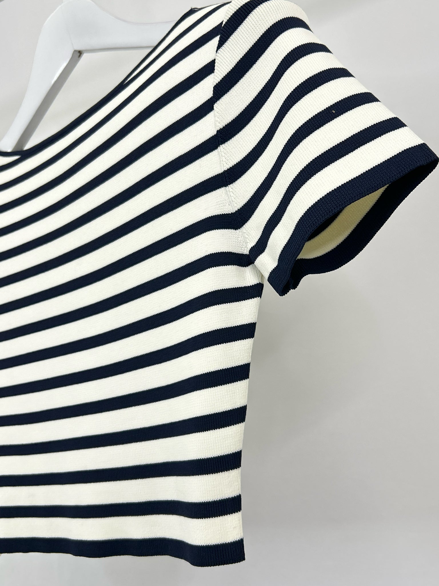 STAUD Size M Navy Striped Women Top NWT