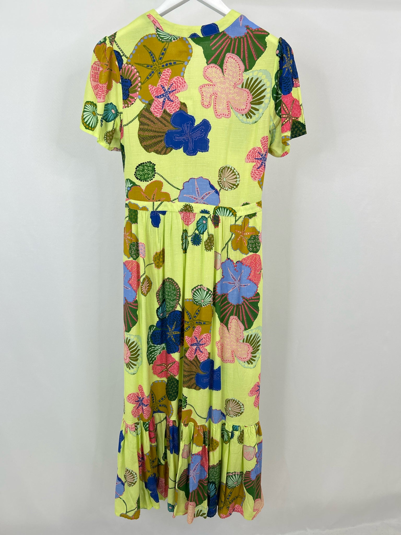 WHITE STUFF Size 6 Lime Green Print Women Dress NWT