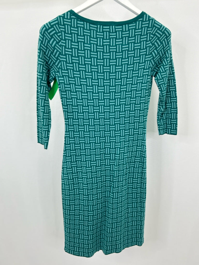 BODEN Women Size 2R Green Print Dress