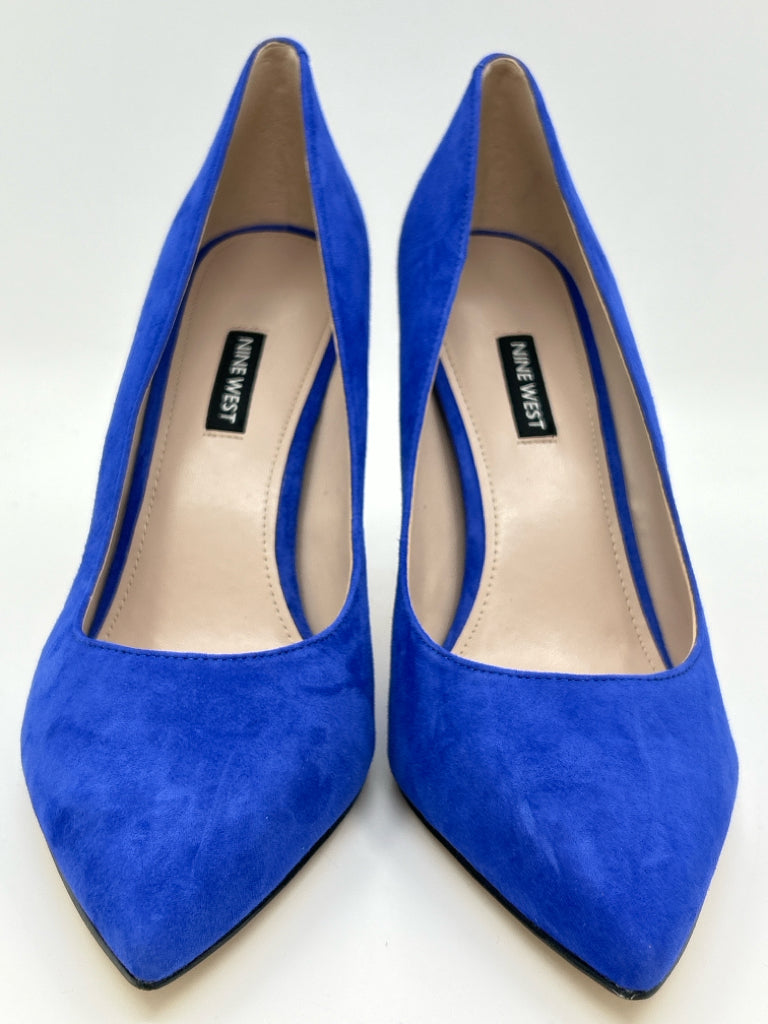 NINE WEST Women Size 11M Blue Pumps