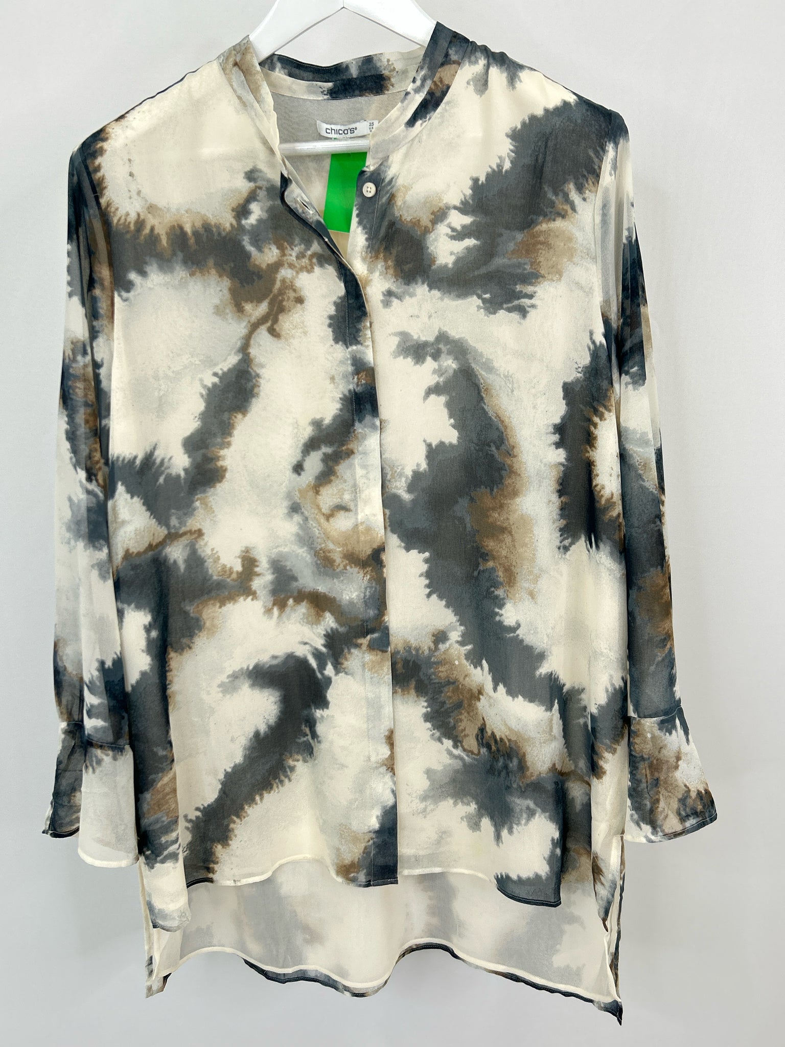CHICO'S Size 14 White and black Women Tunic