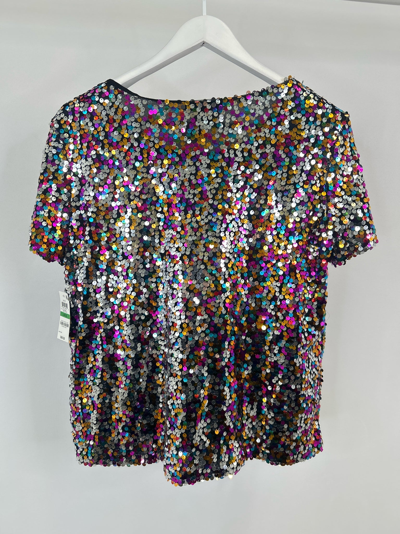 INC Size L Black multi color Women Top
