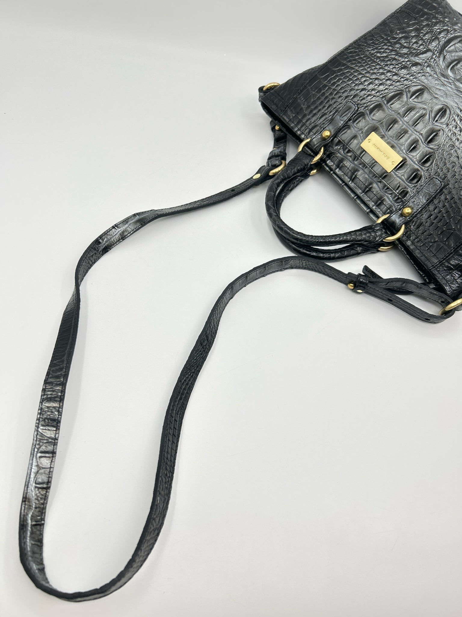 BRAHMIN black and grey Women Tote