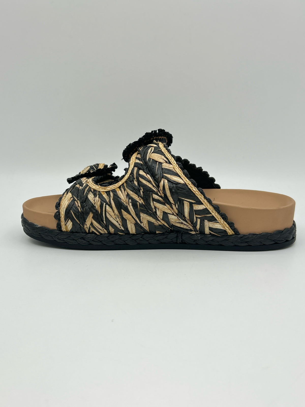 SAM EDELMAN Size 8.5M CREAM & BLACK Women Sandal