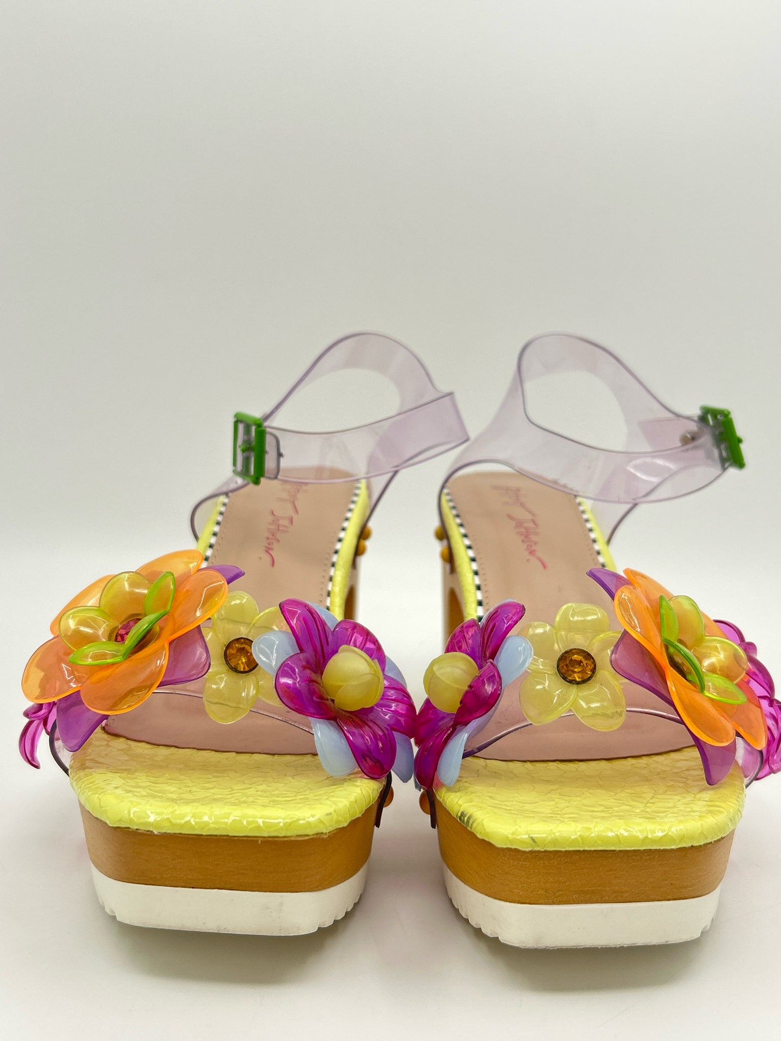 BETSEY JOHNSON Size 9 Yellow & Pink Women Pumps