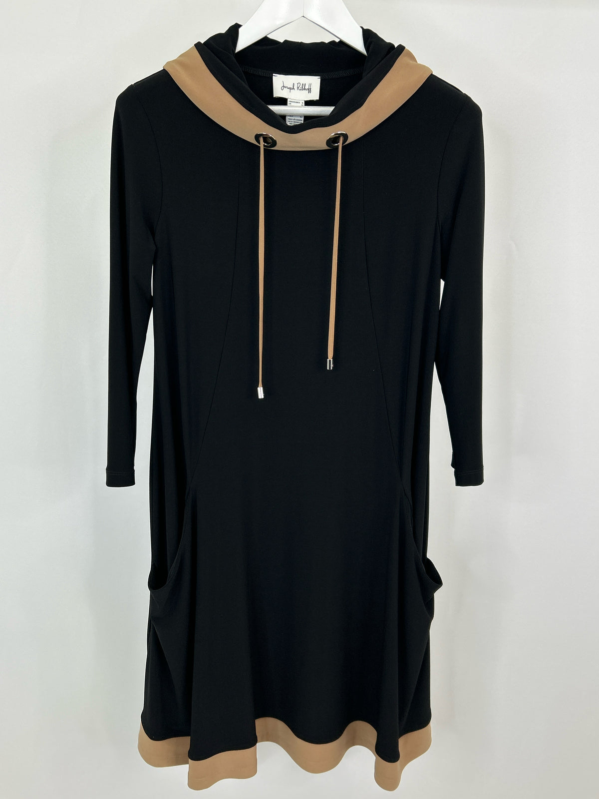 JOSEPH RIBKOFF Size 8 Black Print Women Dress