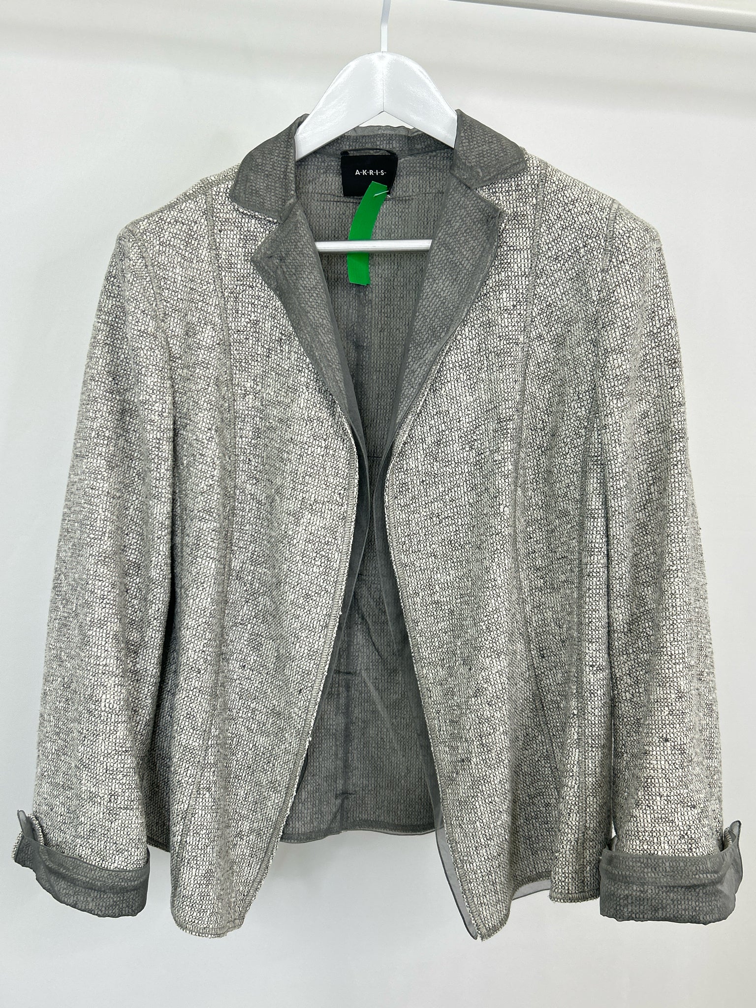 AKRIS Size 14 Grey Women Jacket