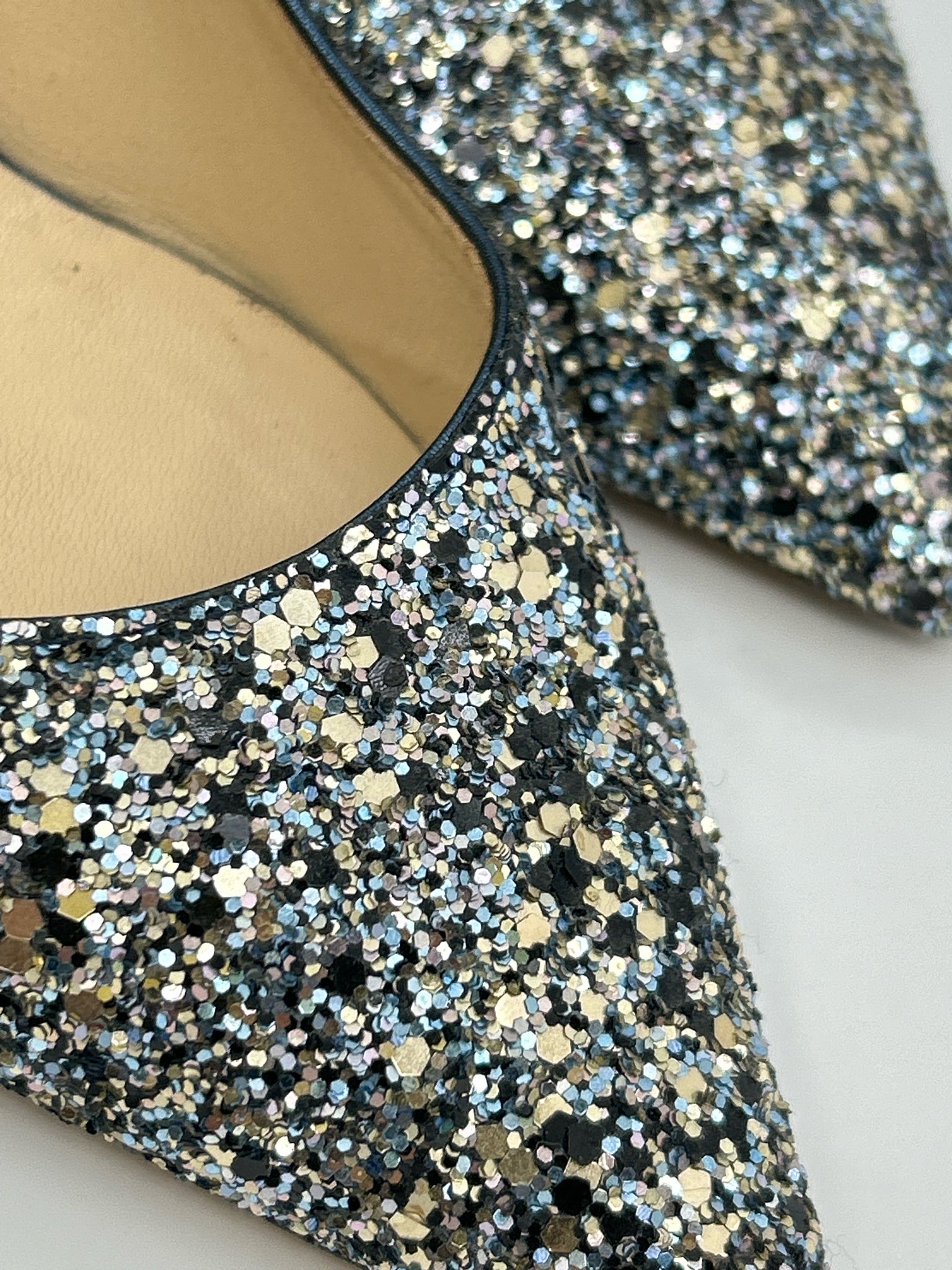 JIMMY CHOO EU Size 38 Blue and Silver Women Pumps