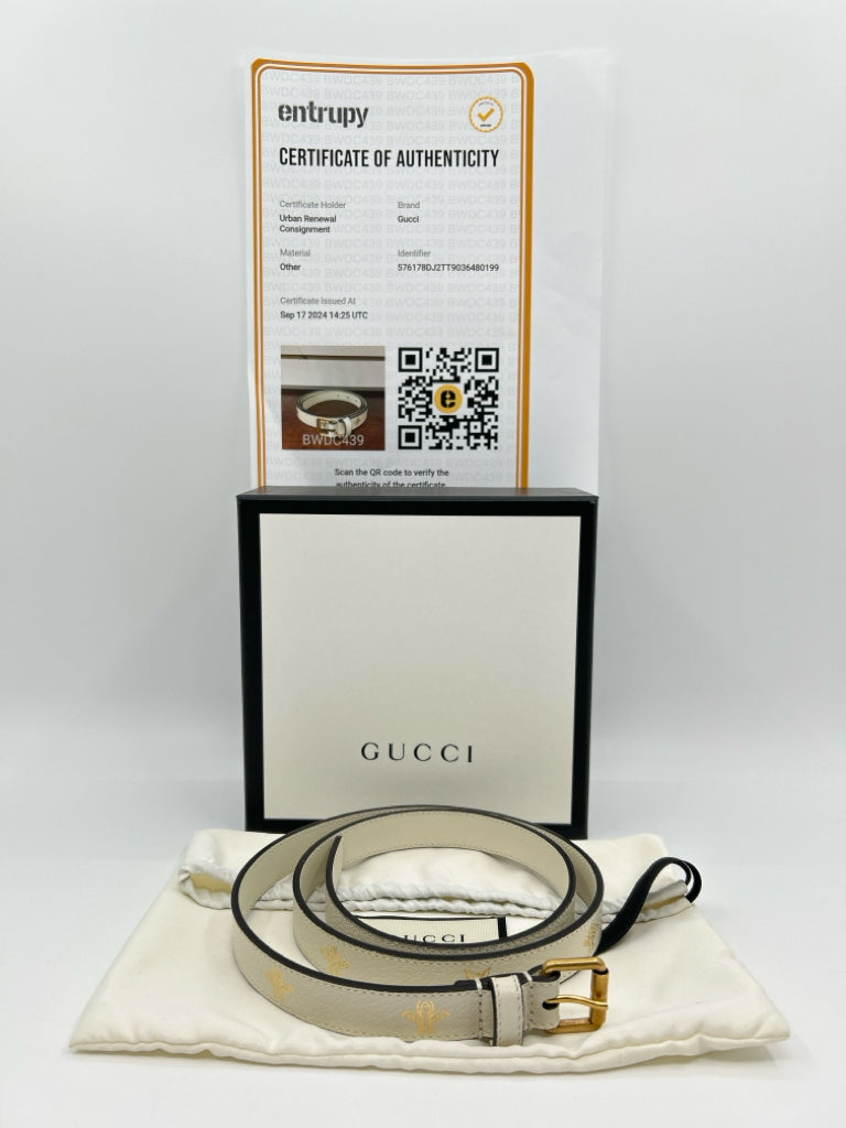 GUCCI Women Size S/M White Belt