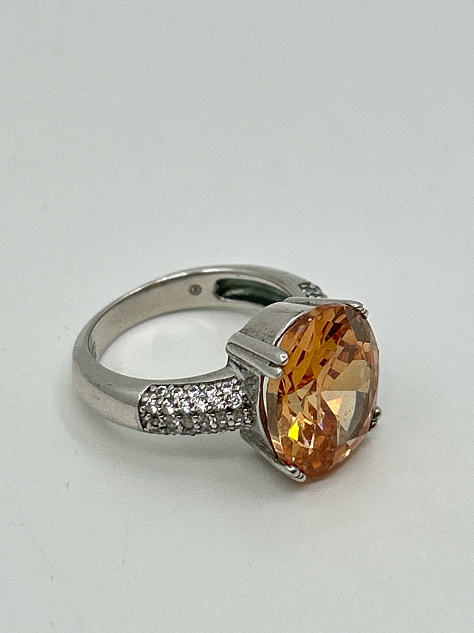 925 Silver and Orange Size 5 Ring