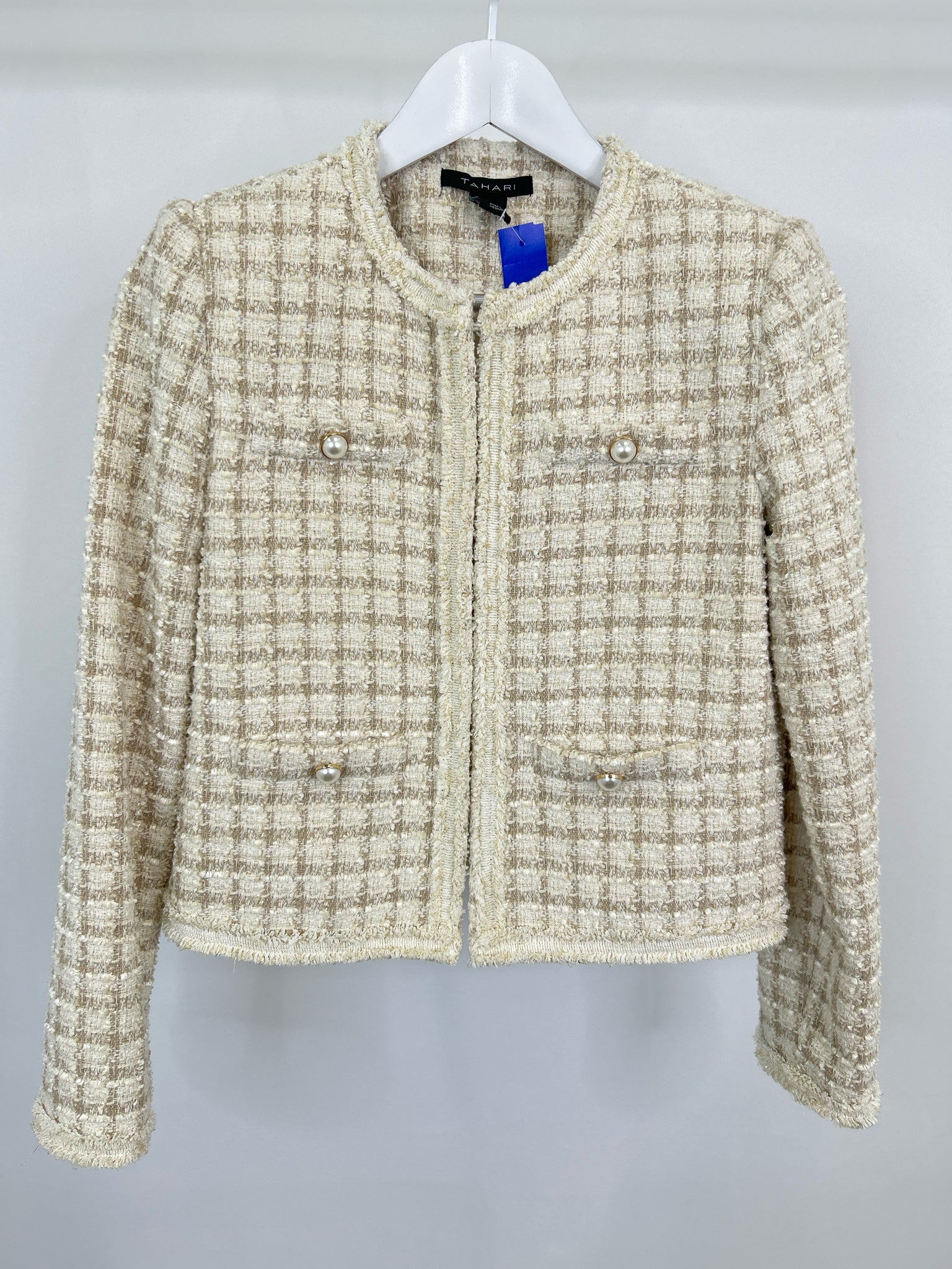 TAHARI Size XS Gold and Cream Women Blazer