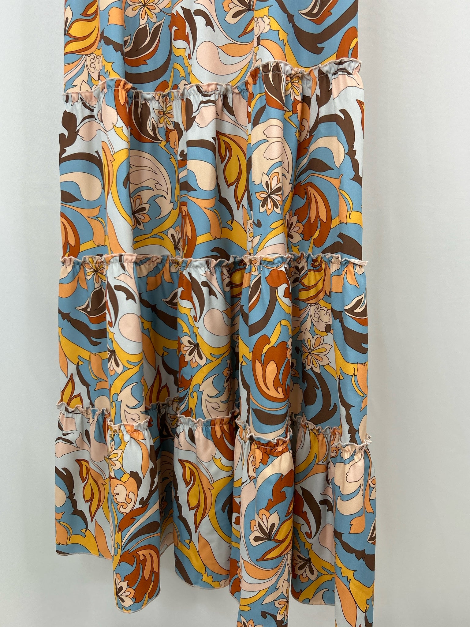 BOSTON PROPER Size M BLUE AND ORANGE Women Dress