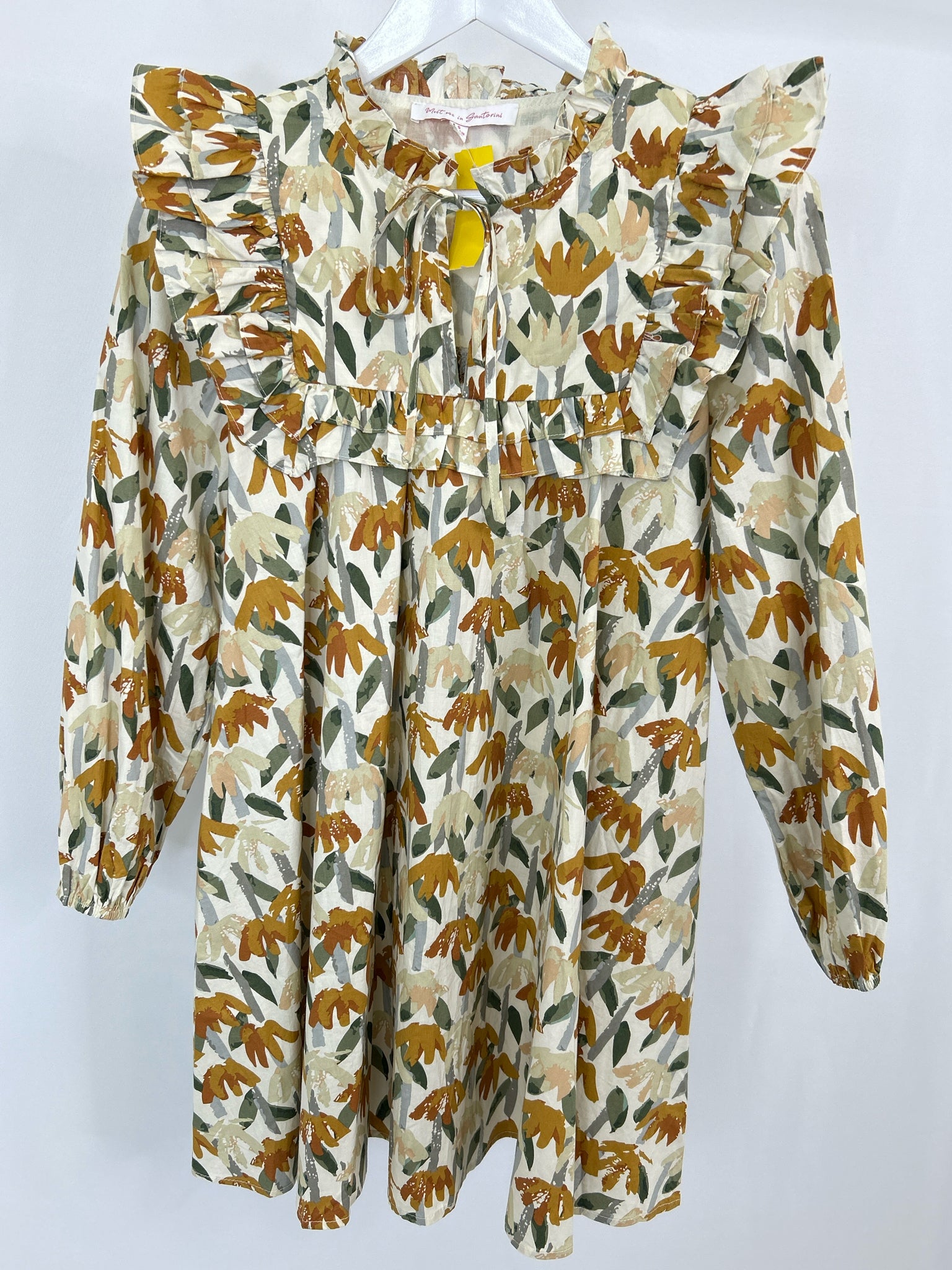 Meet Me In Santorini Size S Green Print Women Dress