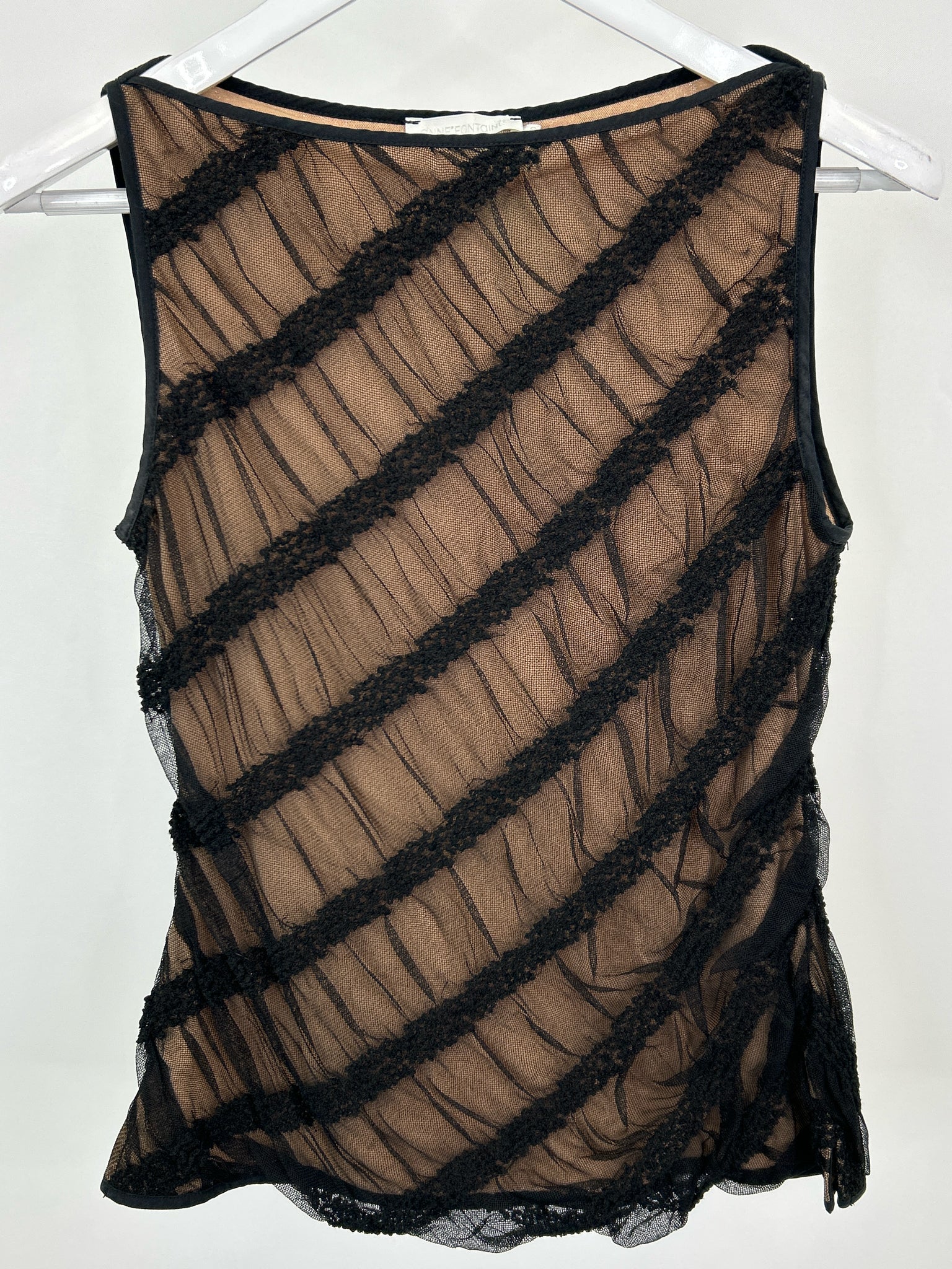 ANNE FONTAINE Size 10 BLACK & TAN Women Top