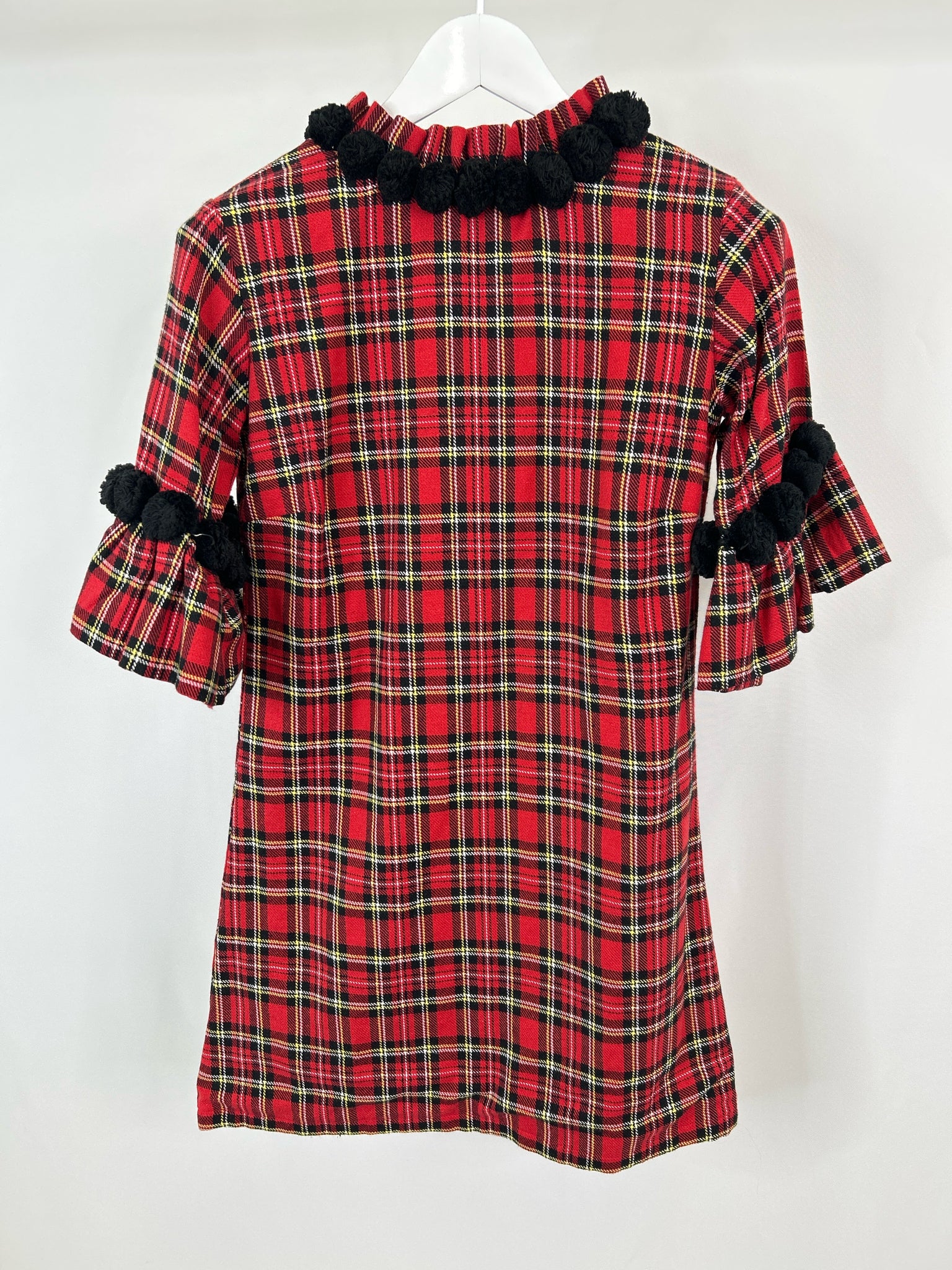 ELIZABETH WILSON Size XS Red Plaid Women Dress