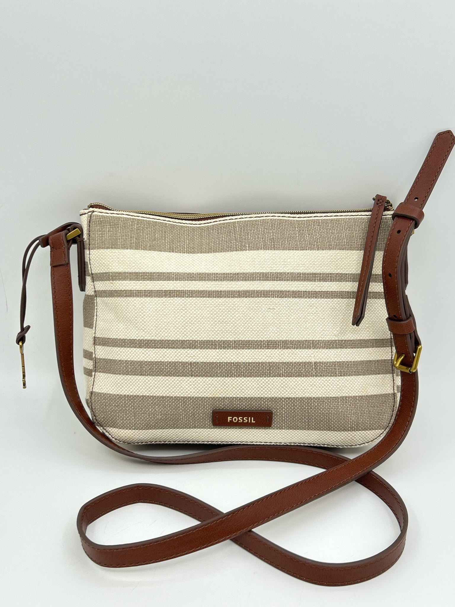 FOSSIL Cream & Brown Women Purse