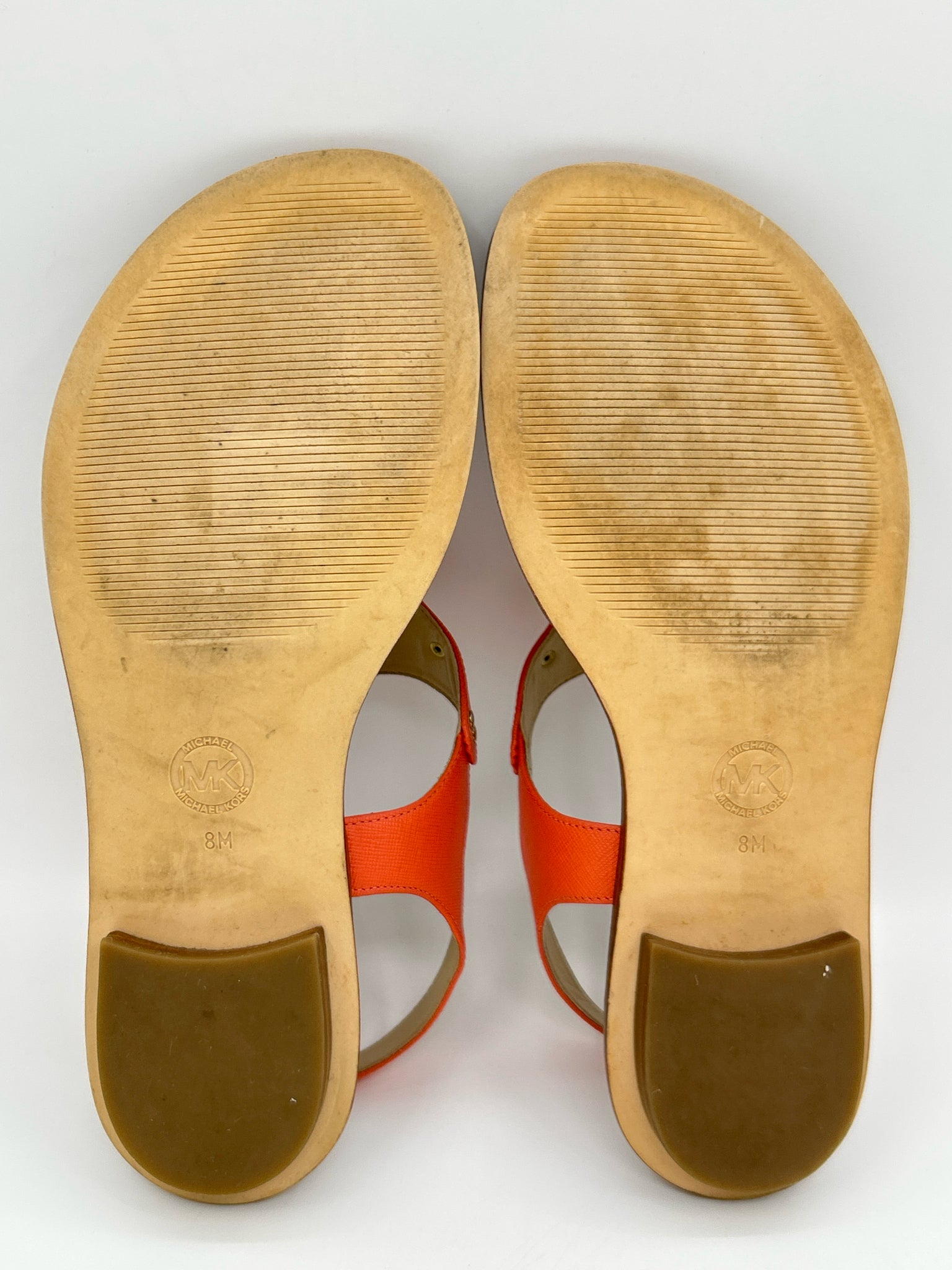 MICHAEL MICHAEL KORS Size 8M Coral & Brown Women Sandal