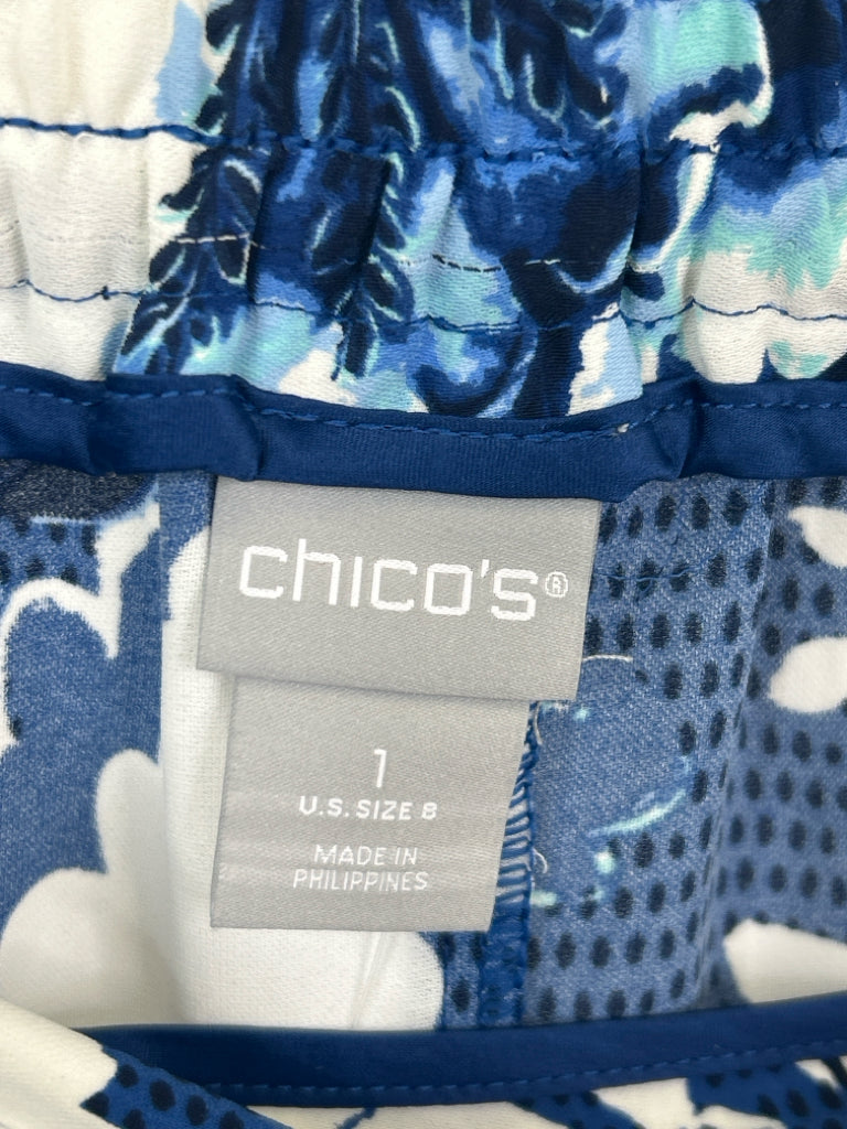 CHICO'S Size 8 BLUE AND NAVY Pants