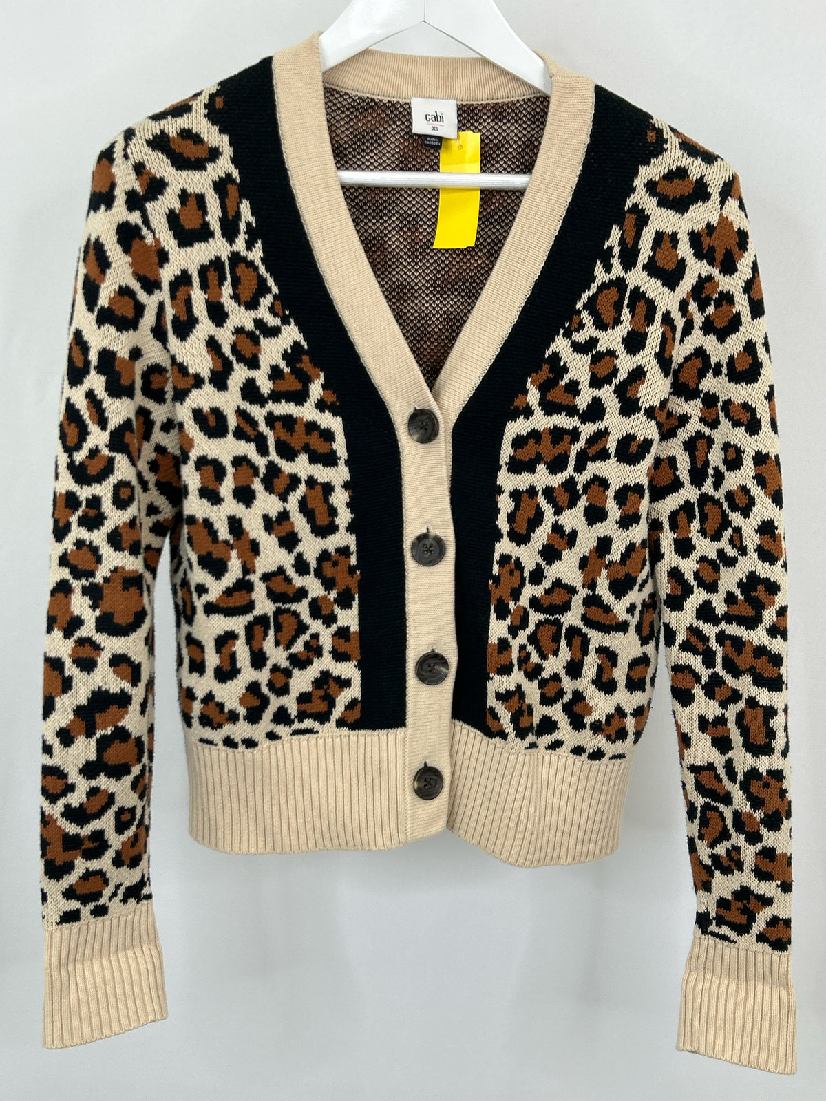 CABI Size XS CREAM AND BLACK Women Cardigan