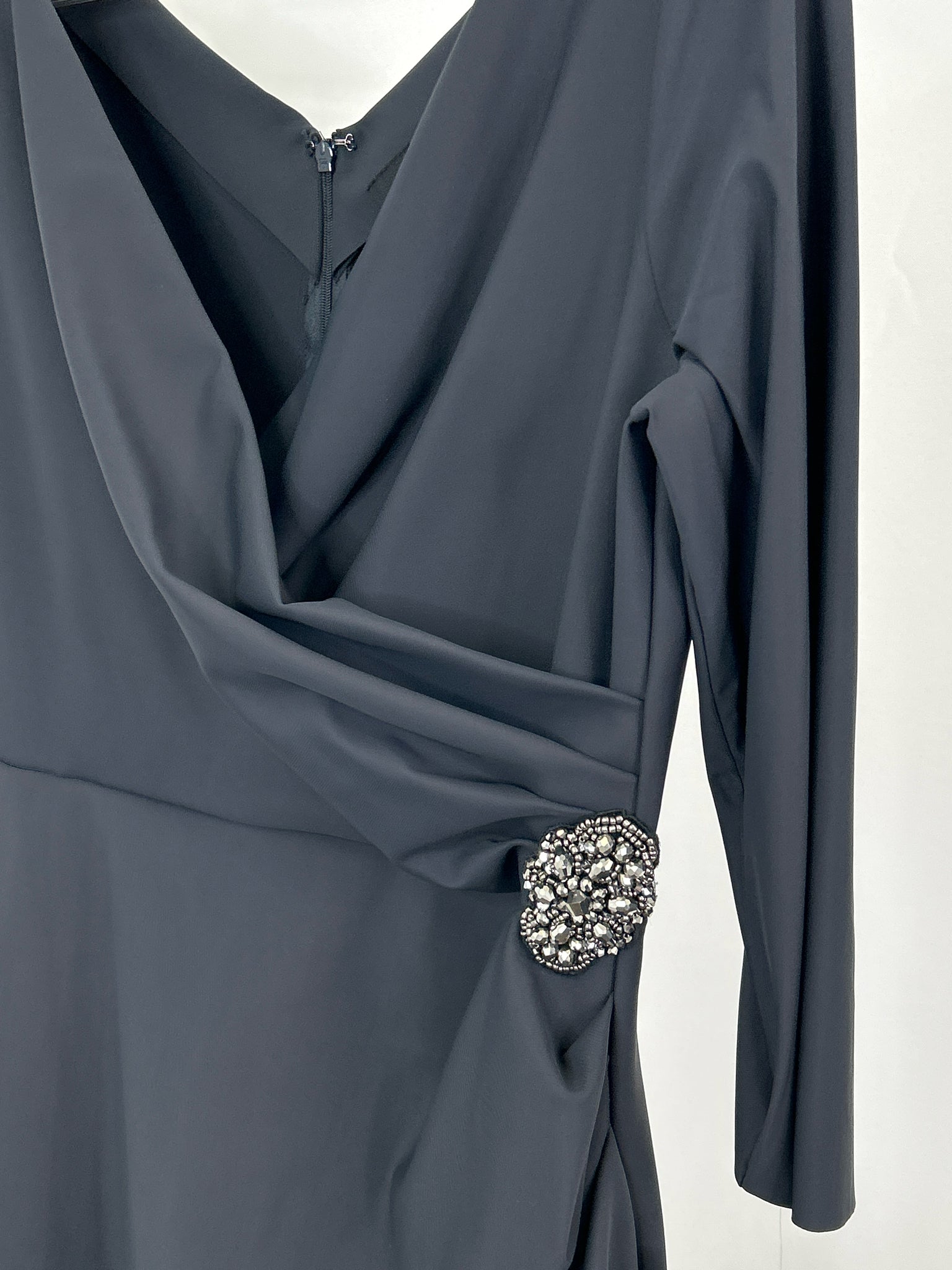 ALEX EVENINGS Size 16 Charcoal Women Dress
