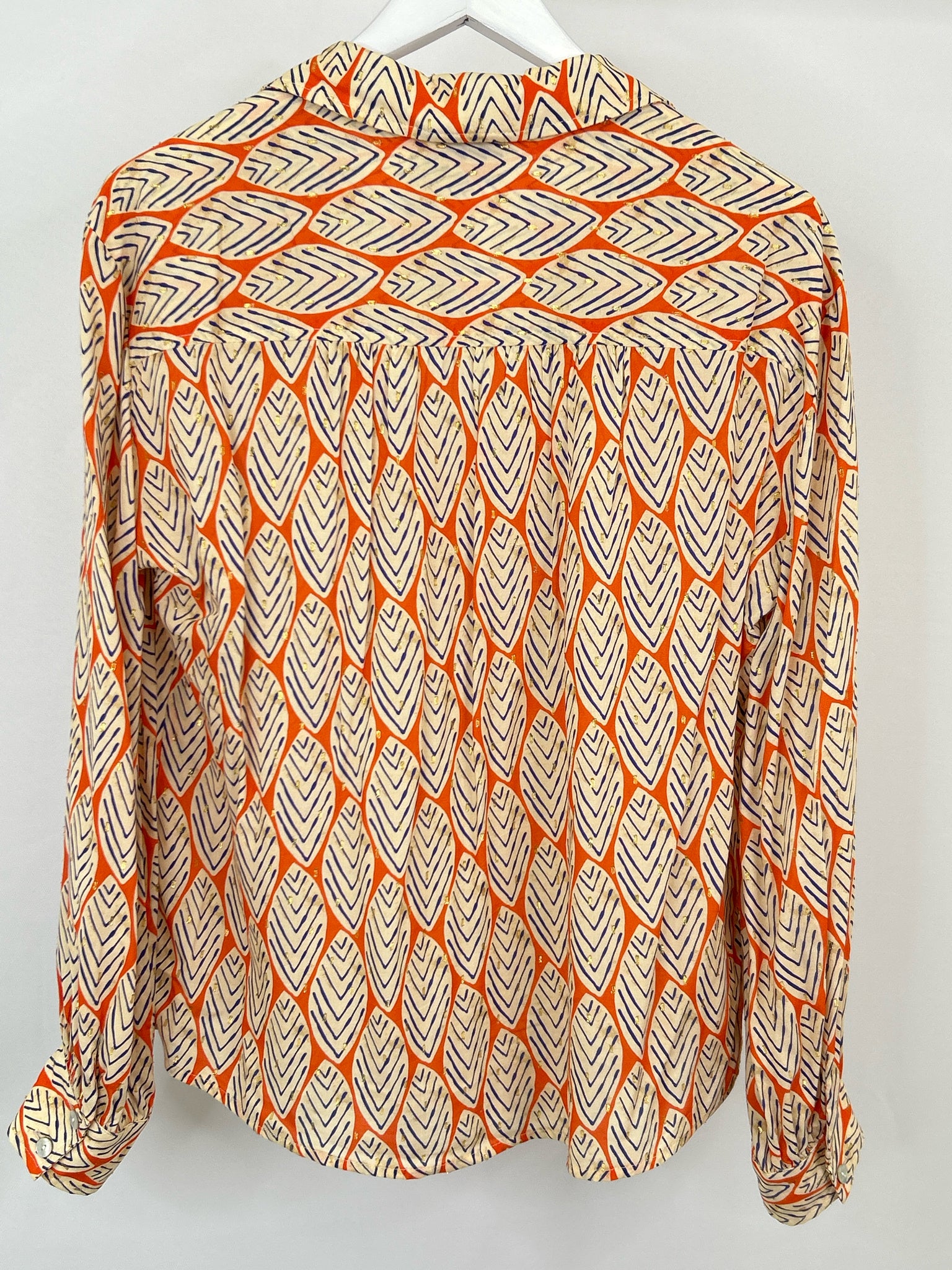 FINLEY Size L Orange and Beige Women Blouse