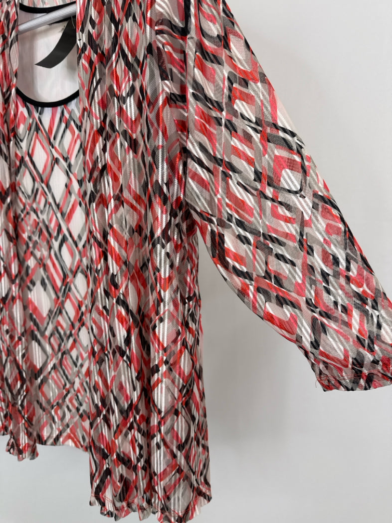 KASPER Size 1X red and white Women 2-piece Set
