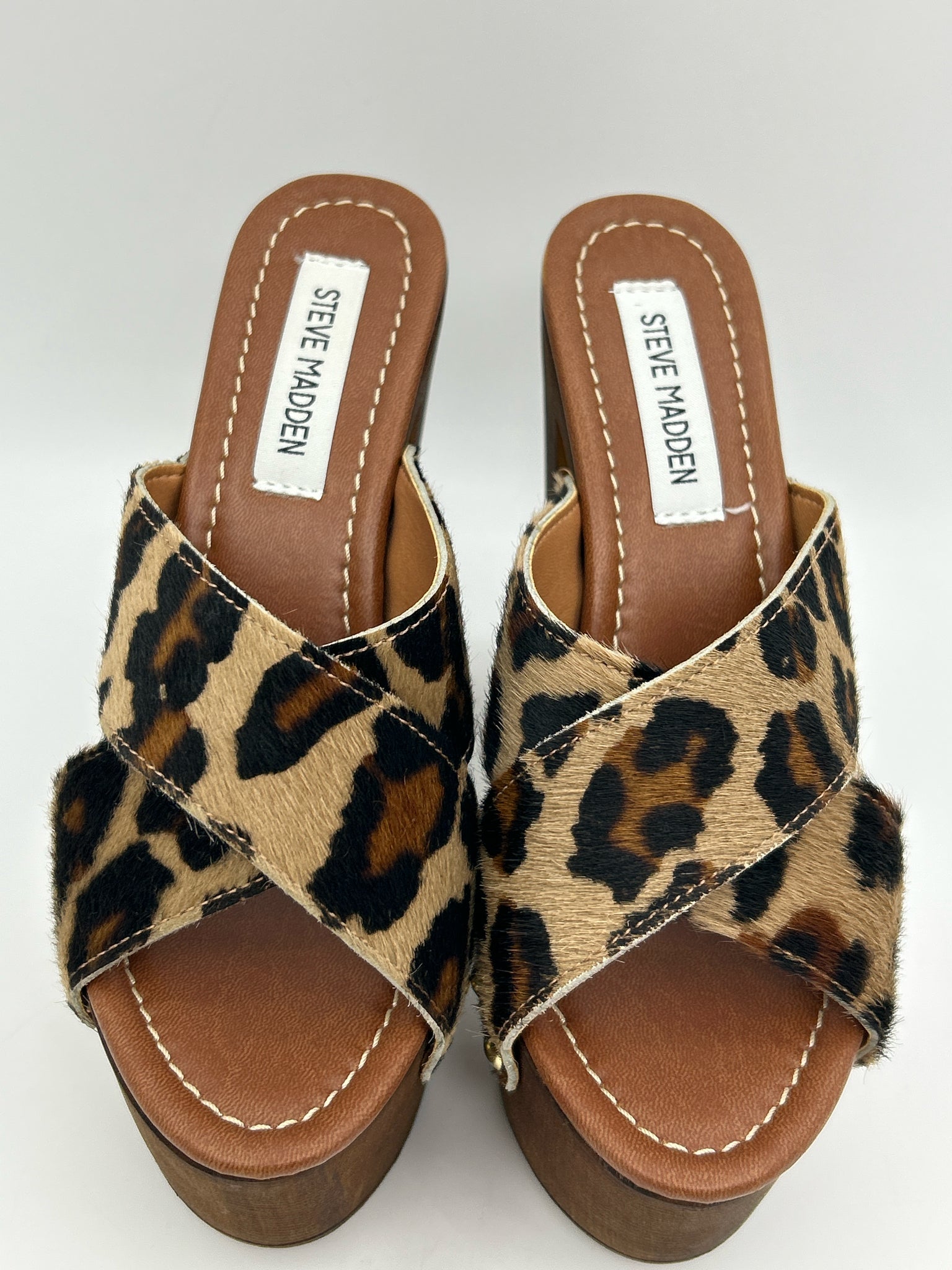 STEVE MADDEN Size 9 Brown and Black Women Sandal