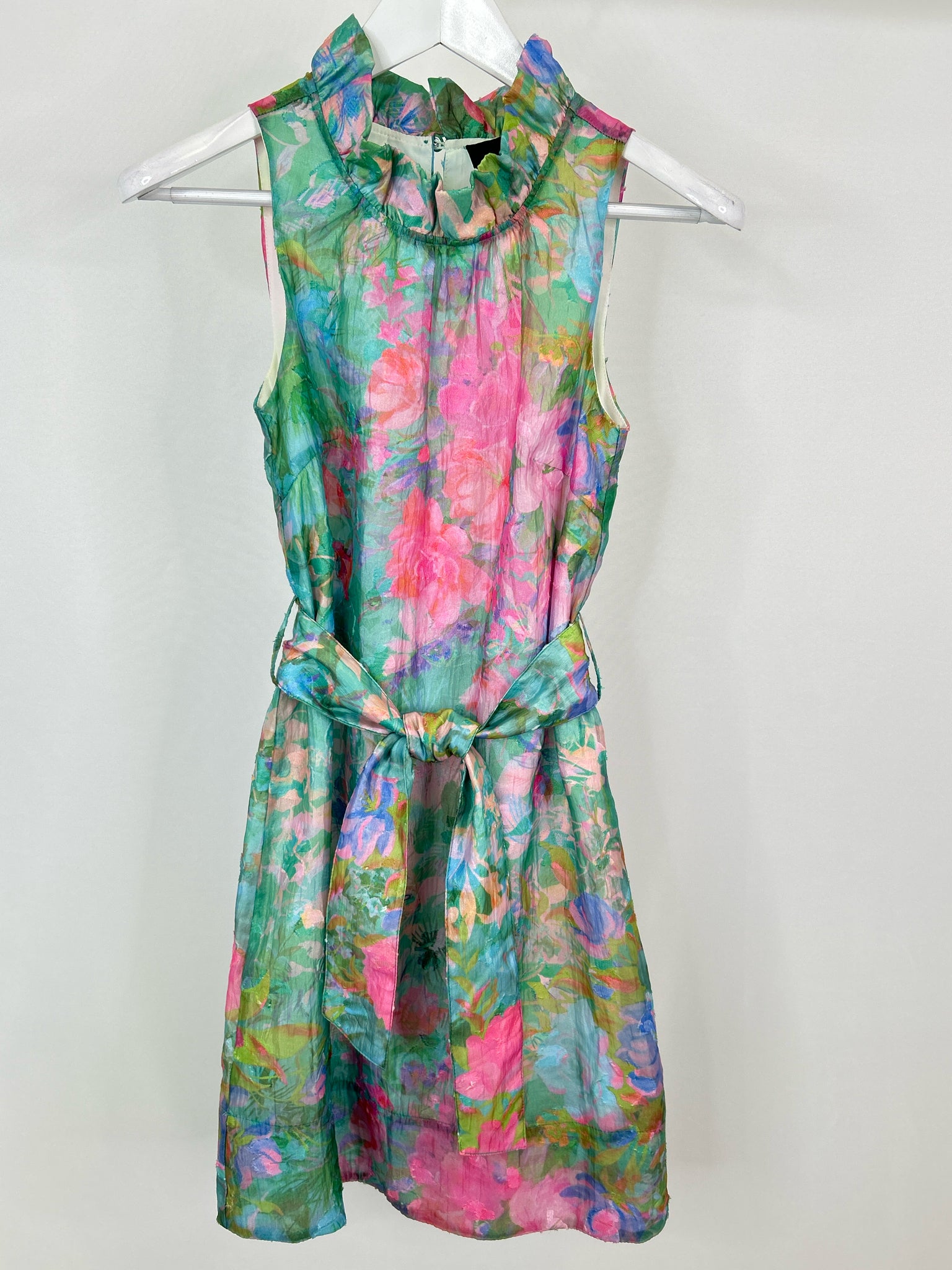 ABBEY GLASS Size XS Green & Pink Women Dress