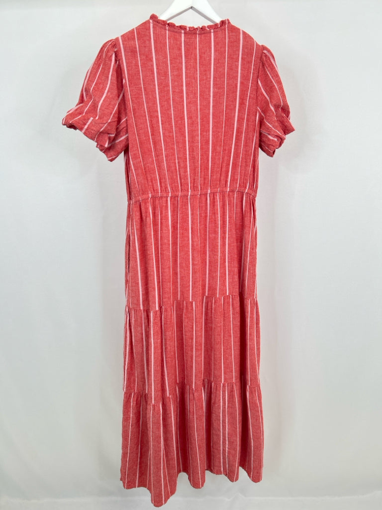 FAT FACE Size 10R Red Striped Women's Dress