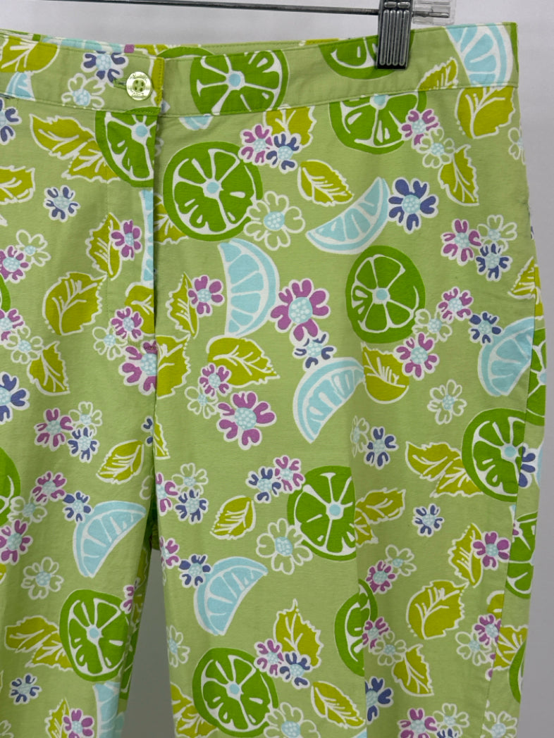 LILLY PULITZER Size 12 Green Print Women Pants