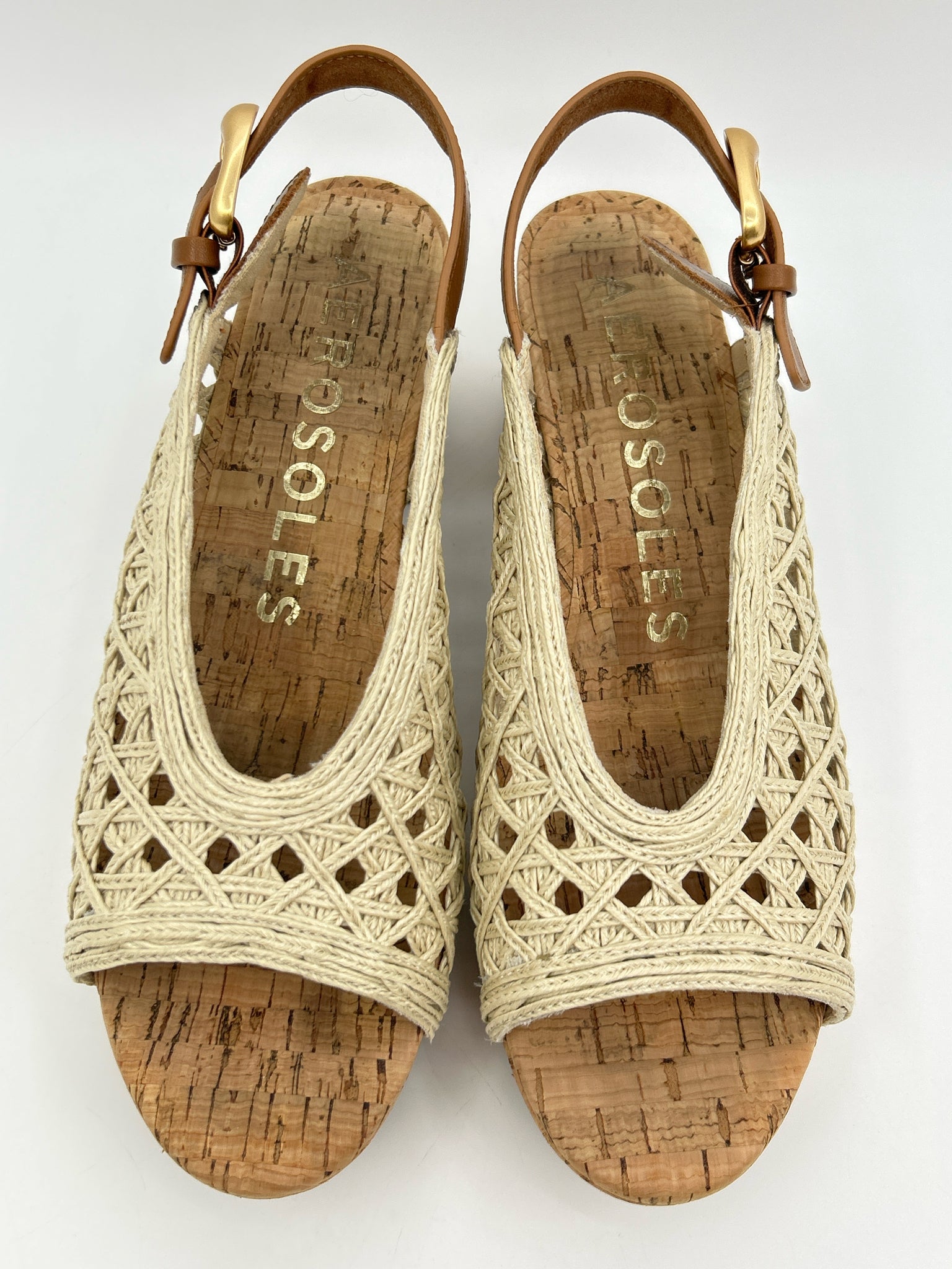 AEROSOLES Size 8M Beige Women Sandal