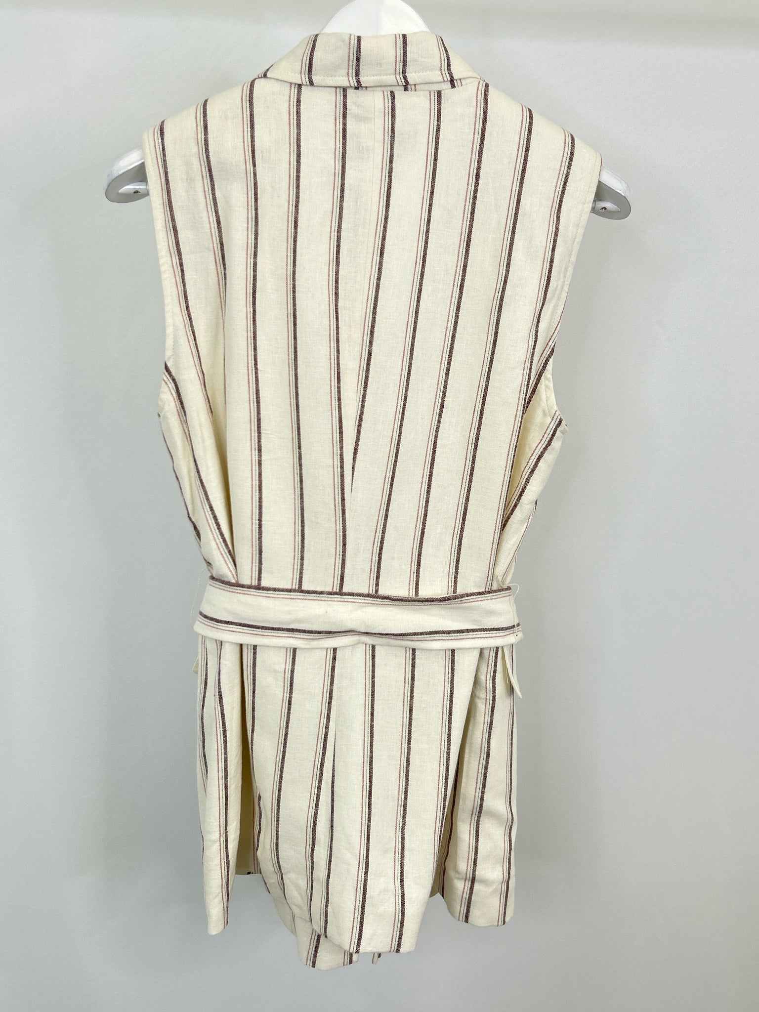 RACHEL ZOE Size 8 IVORY STRIPED Women Vest