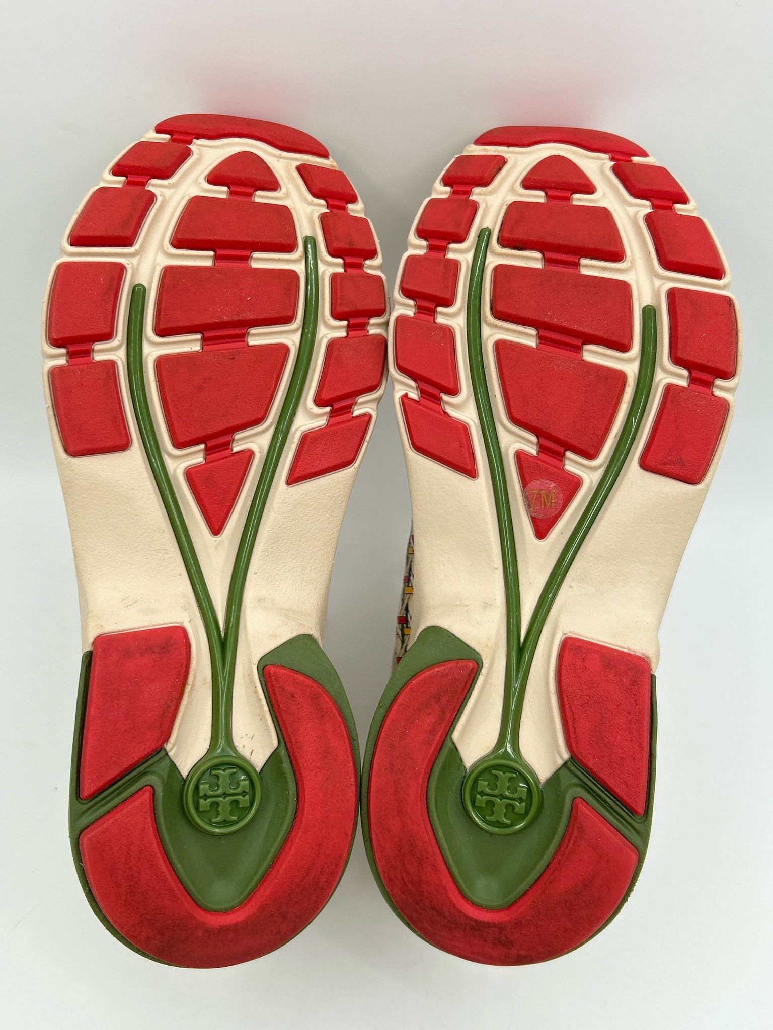 TORY BURCH Size 7M Cream Print Women Sneakers