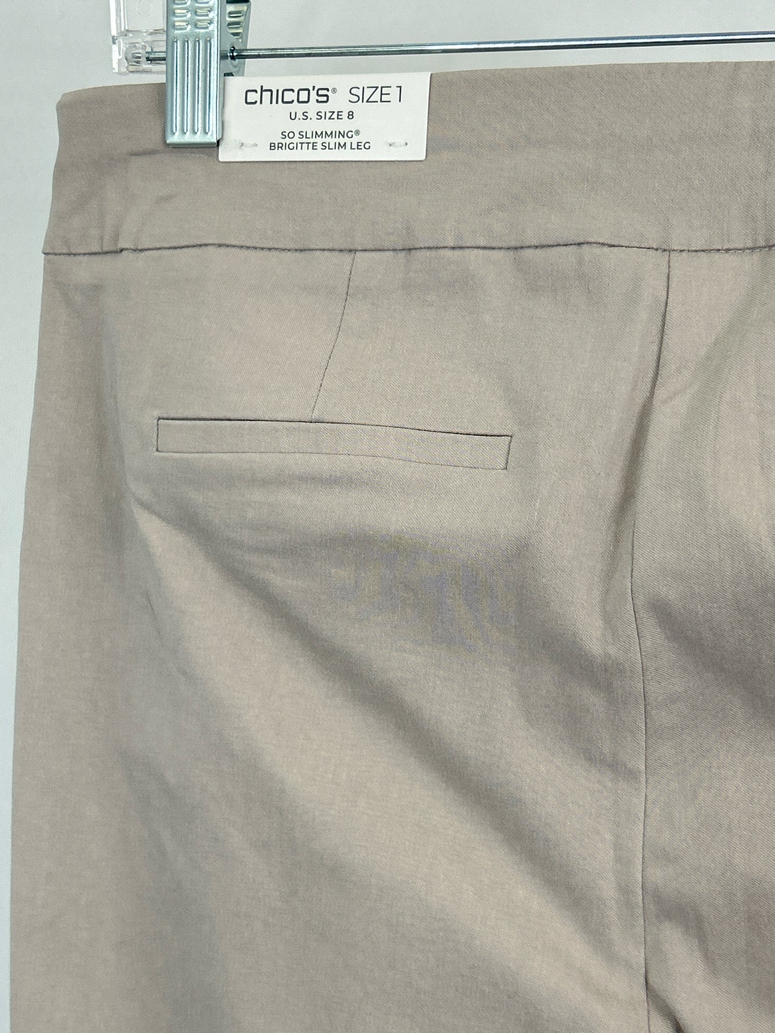CHICO'S Size 8 Taupe Women Pants NWT