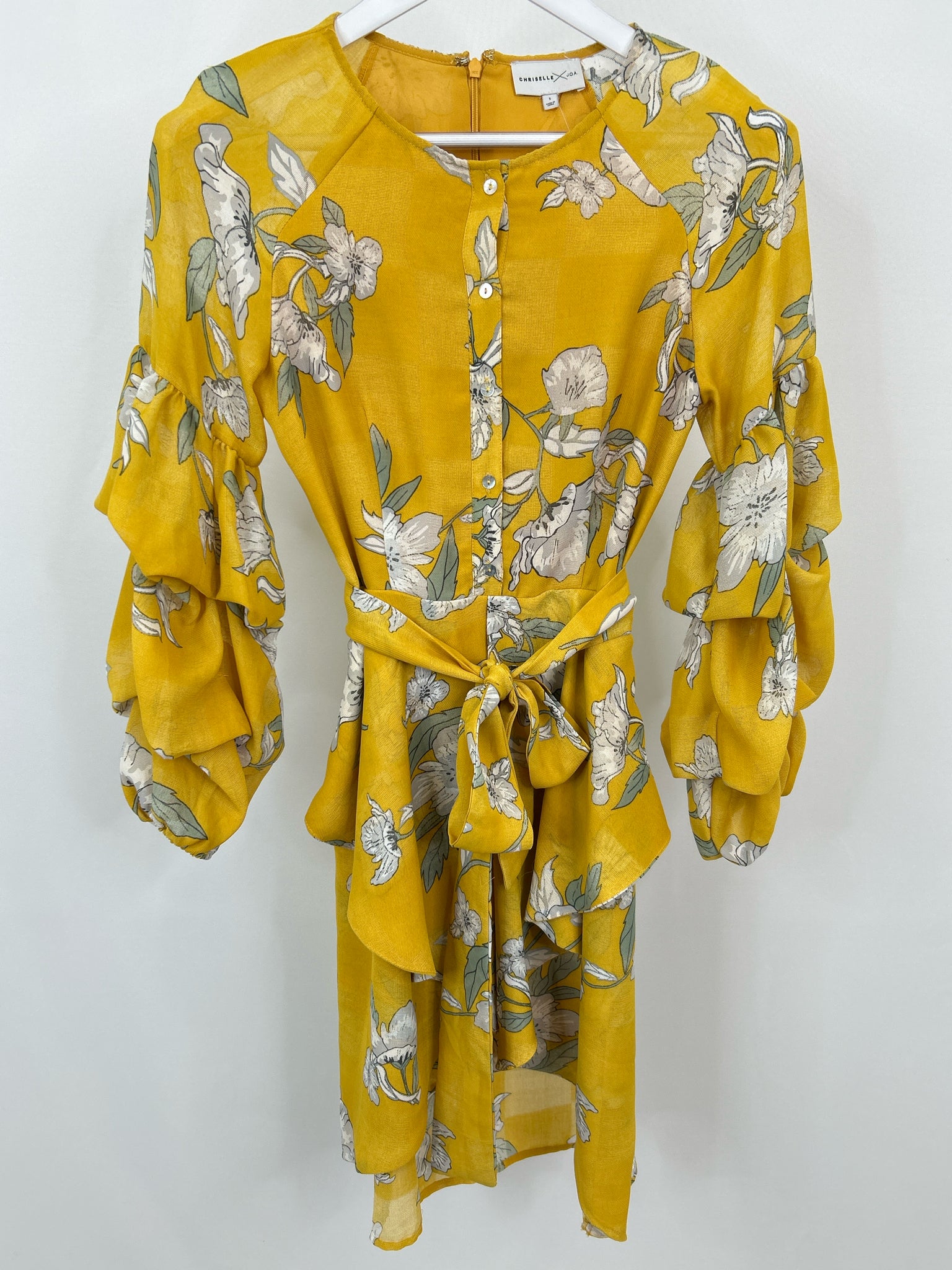 CHRISELLE Size S YELLOW FLORAL Women Dress