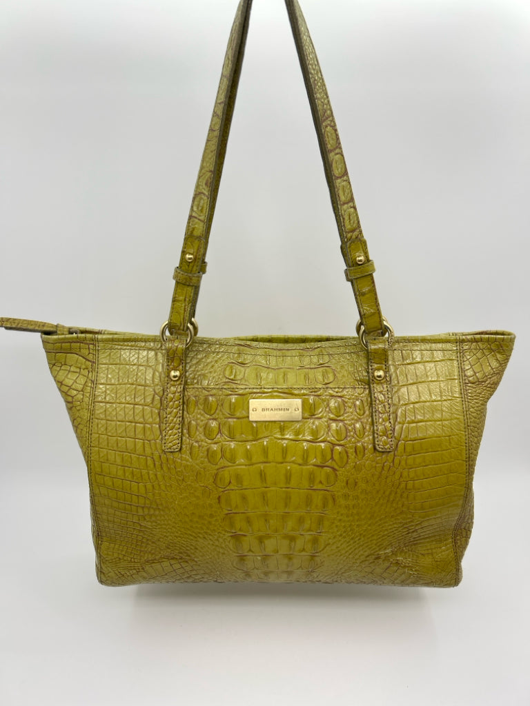 BRAHMIN Lime Green Tote