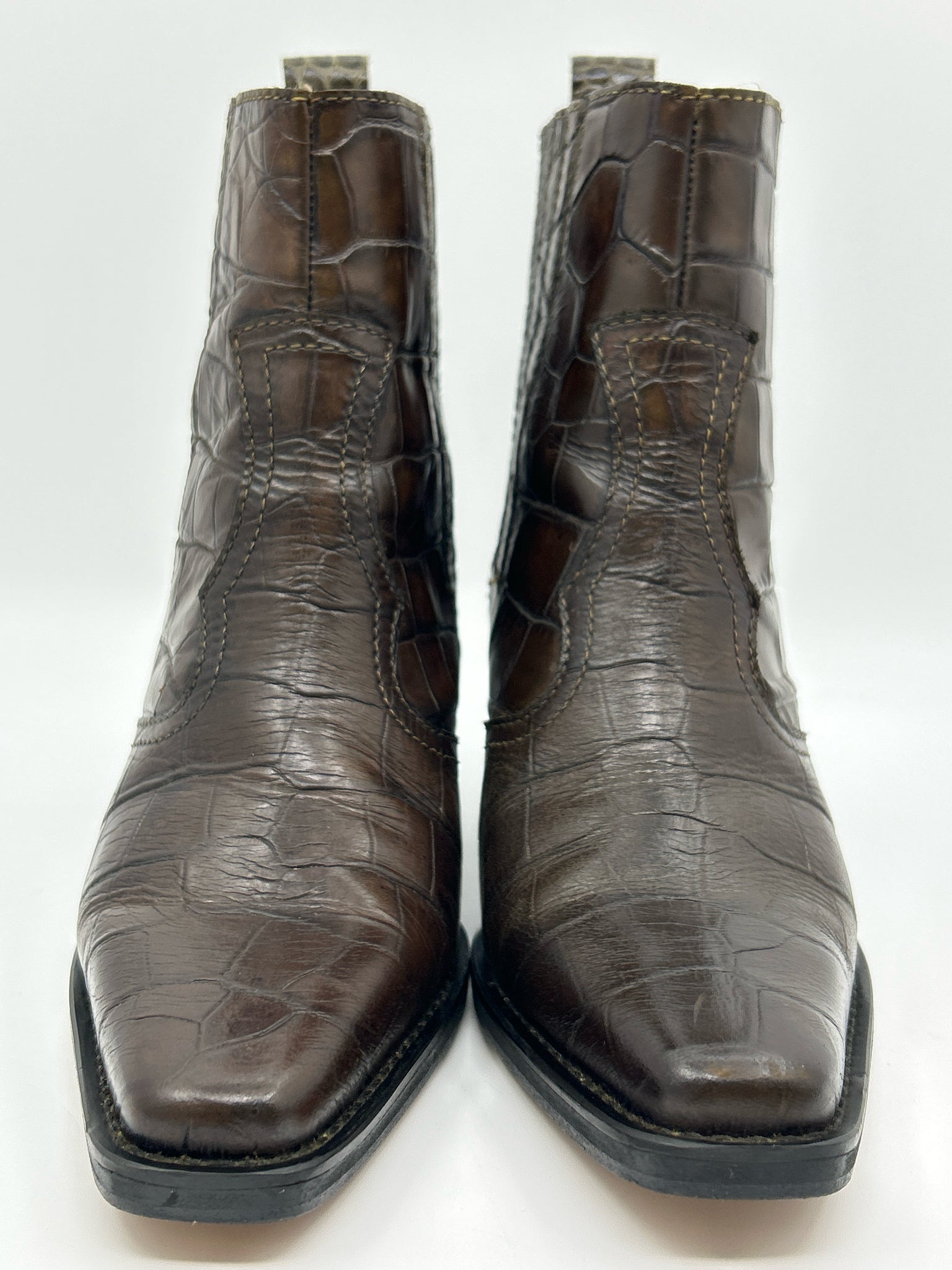 GANNI Size 38/8 Brown Women Booties