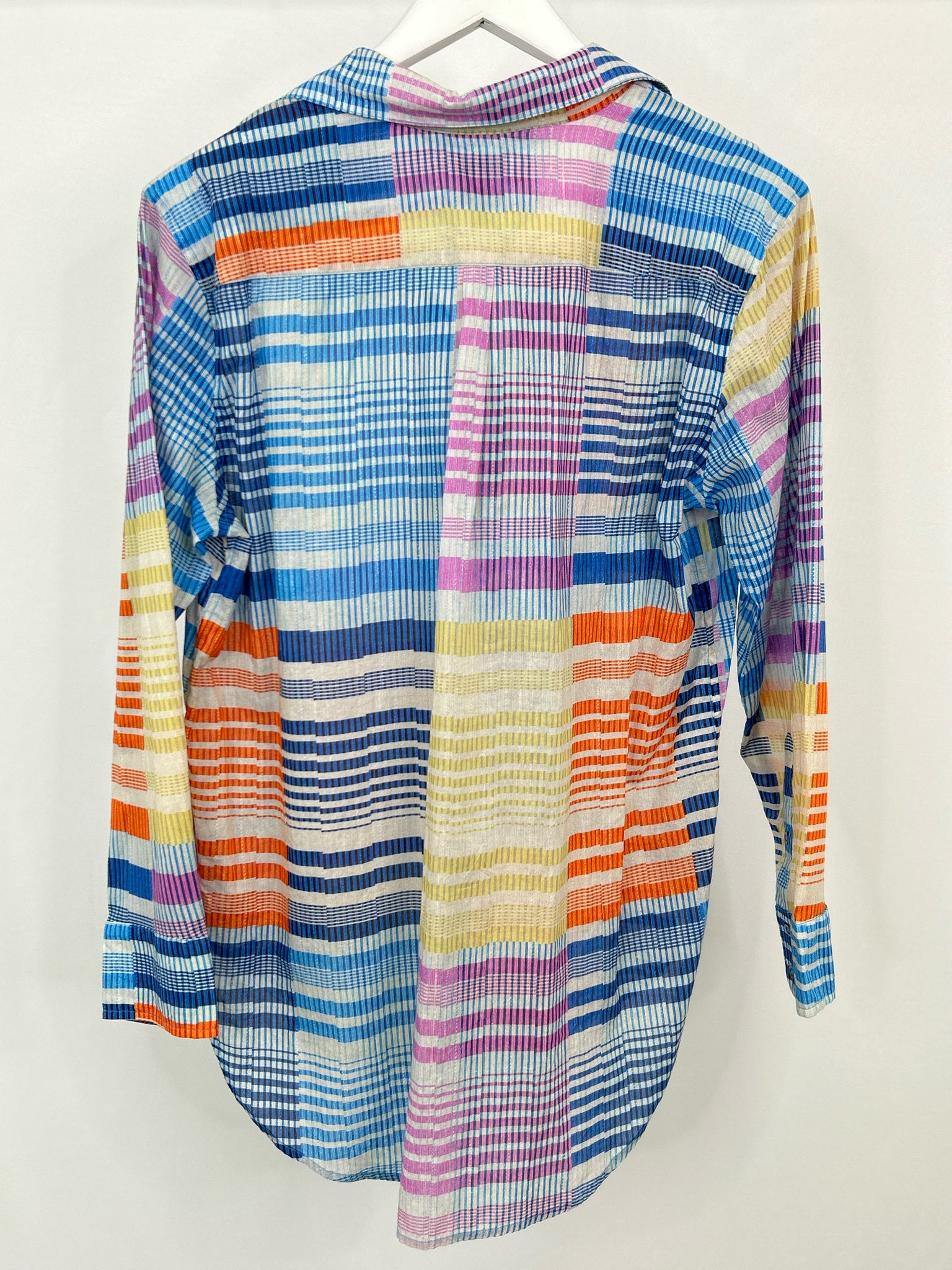 NIC + ZOE Size S Blue Print Women Shirt