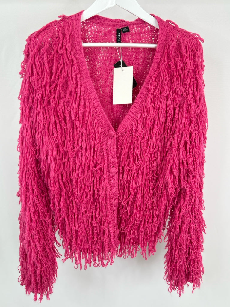 ETHYL Women Size M Hot Pink Cardigan