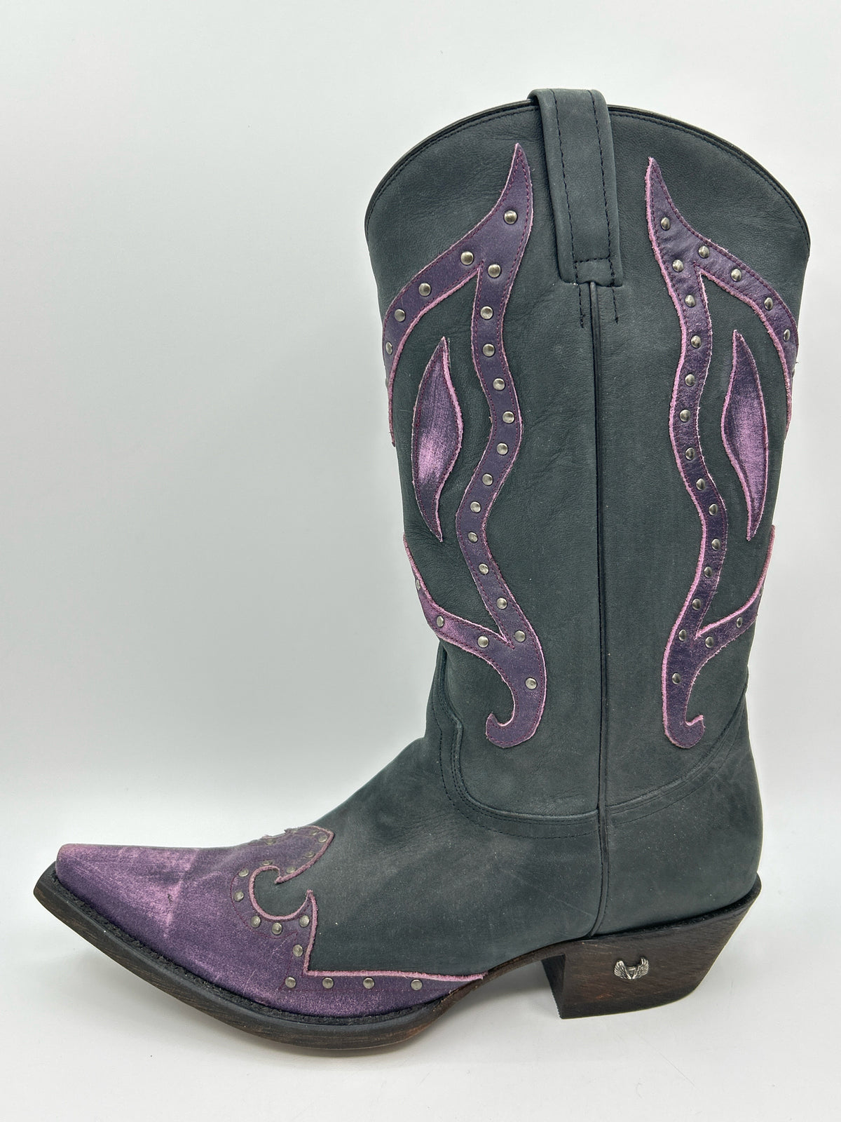 EIGHT SECOND ANGEL Size 10 Black and Purple Women Boots