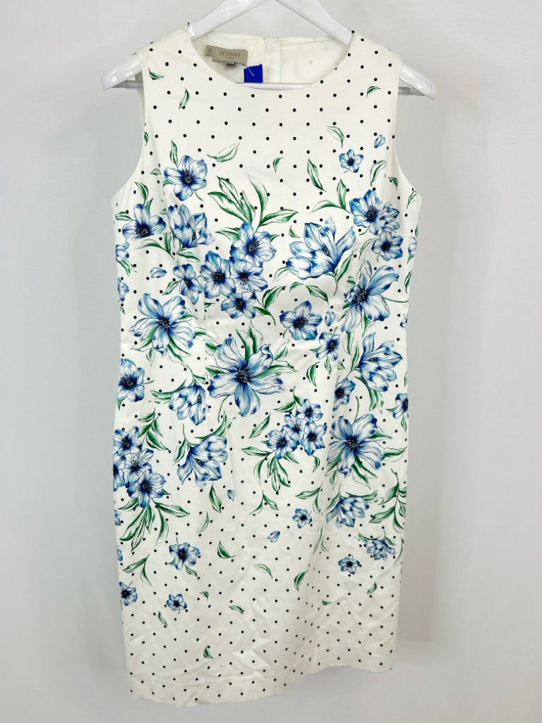 HOBBS Size 10 White Print Women's Dress