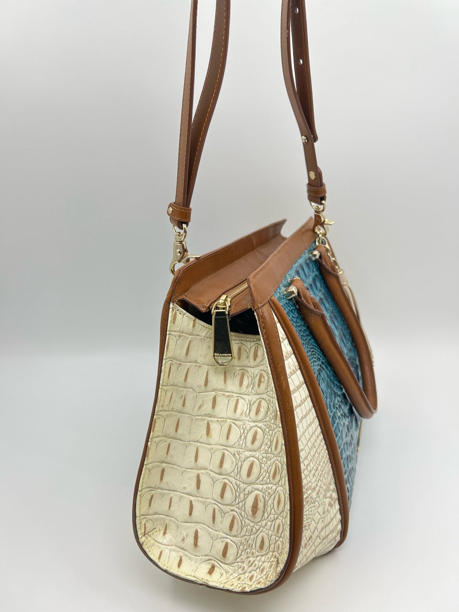 BRAHMIN BEIGE AND TEAL Women Purse
