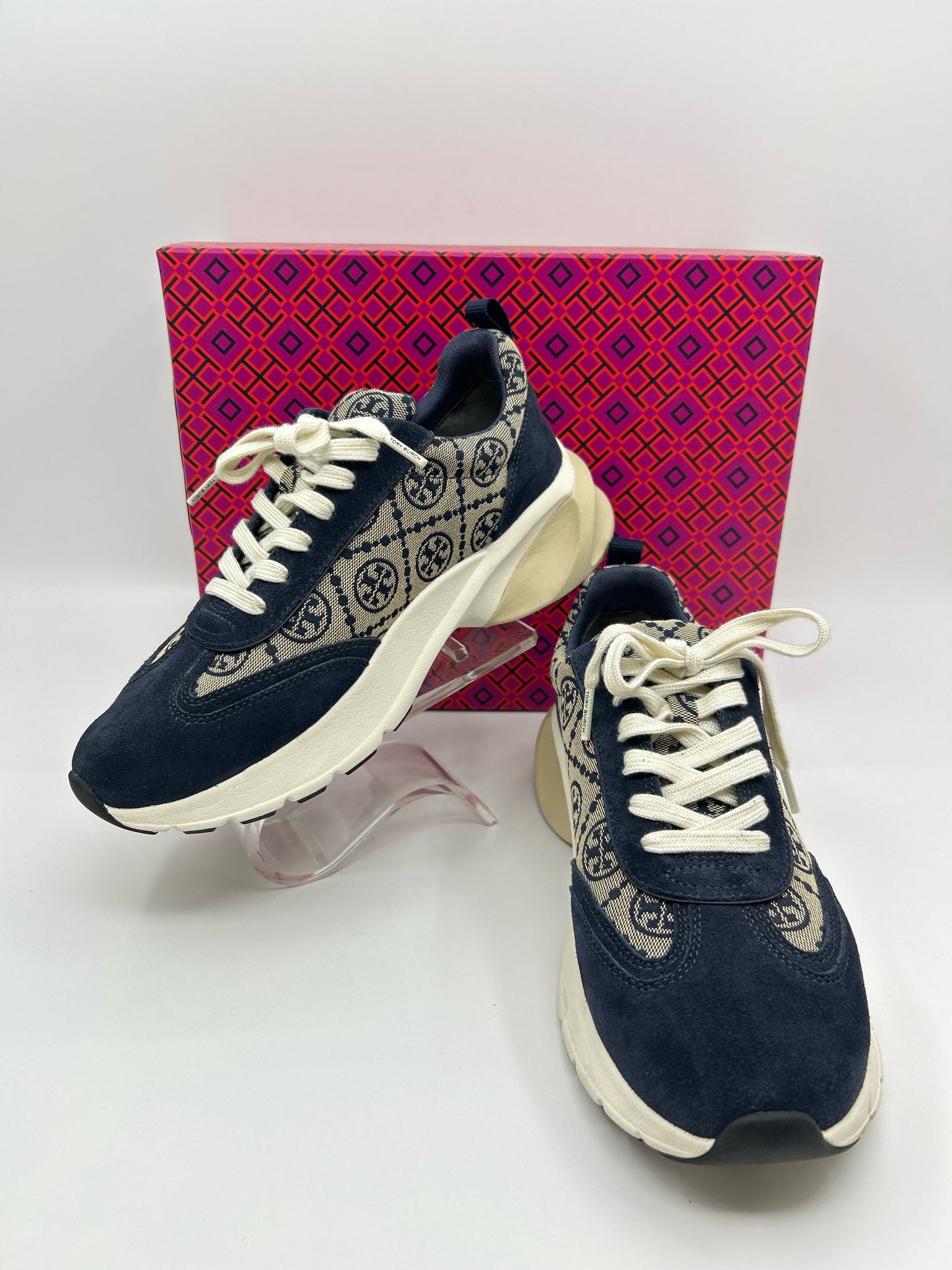 TORY BURCH Size 9.5 Navy Women Sneakers