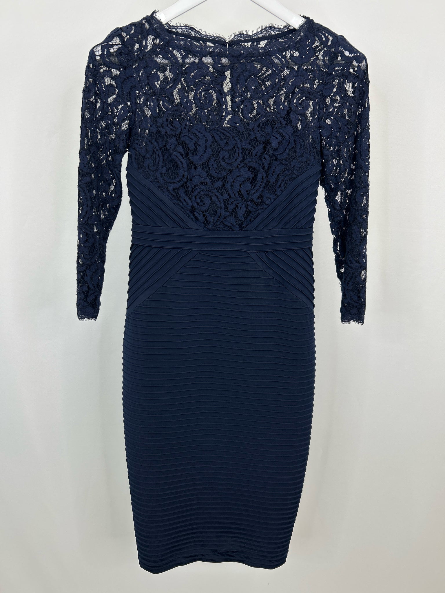 ADRIANNA PAPELL Size 2 Navy Lace Women Dress