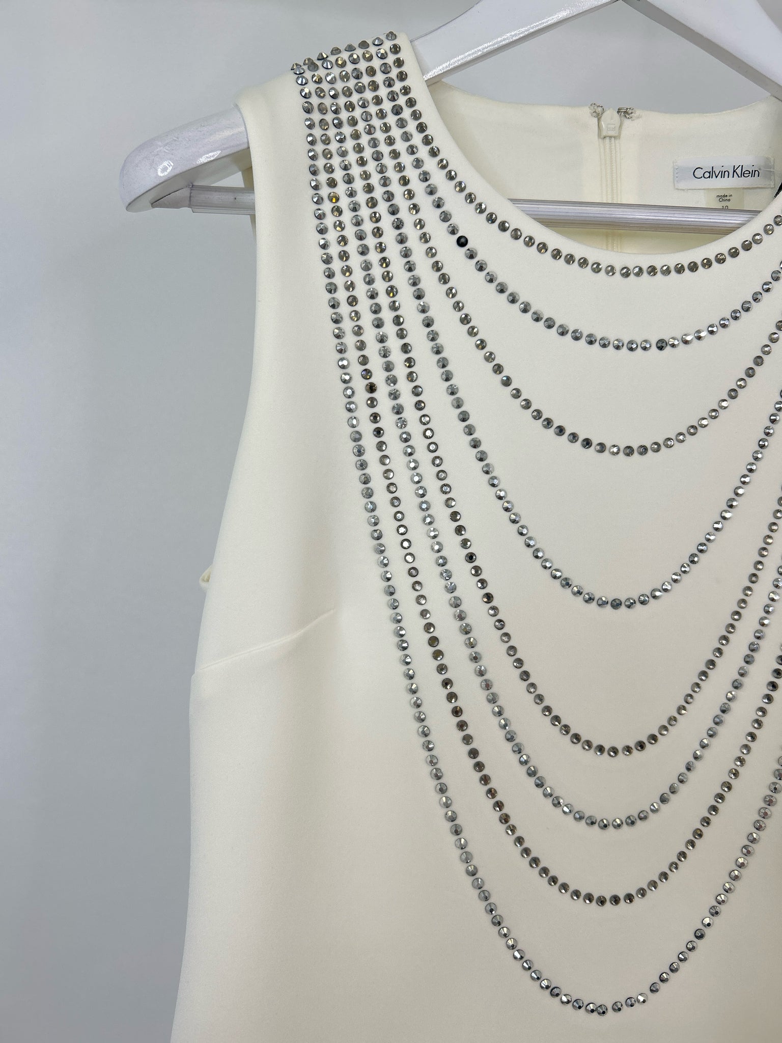 CALVIN KLEIN Size 10 White Women Dress
